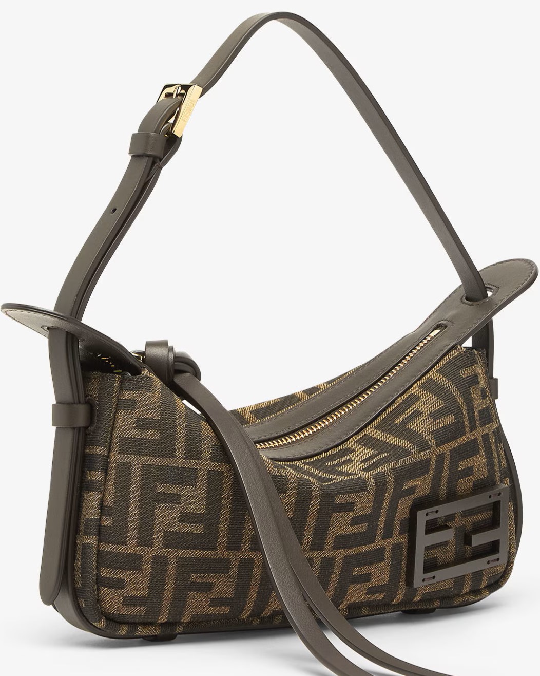 Túi nữ Simply Fendi Brown FF Jacquard Fabric Mini Bag 1