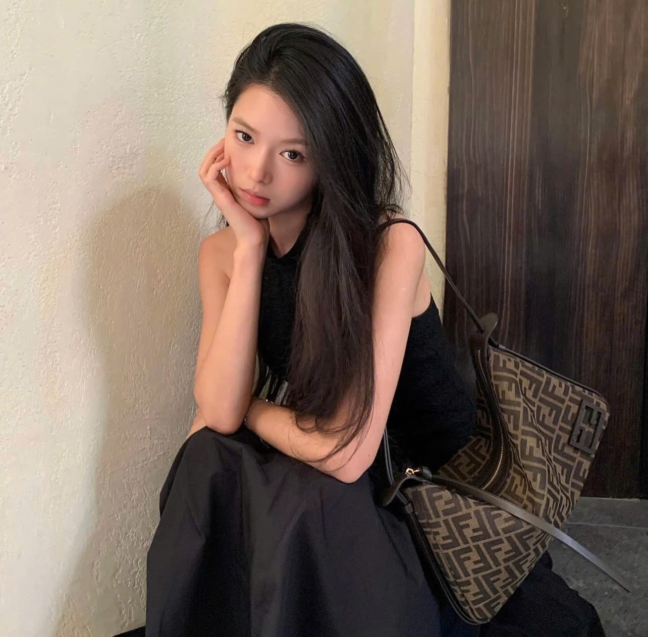 Túi nữ Simply Fendi Brown FF Jacquard Fabric Mini Bag 10