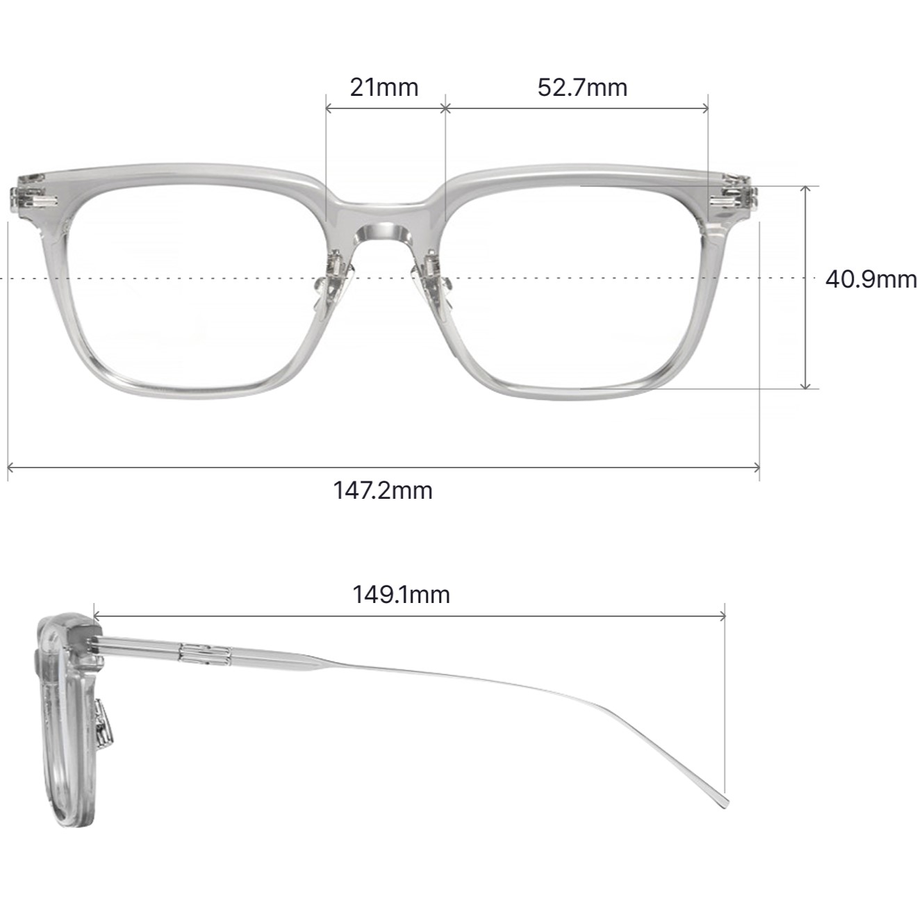 Kính mát gọng cận Gentle Monster Zin GC7 Clear Lenses Square Shape Translucent Gray Acetate Frame 13