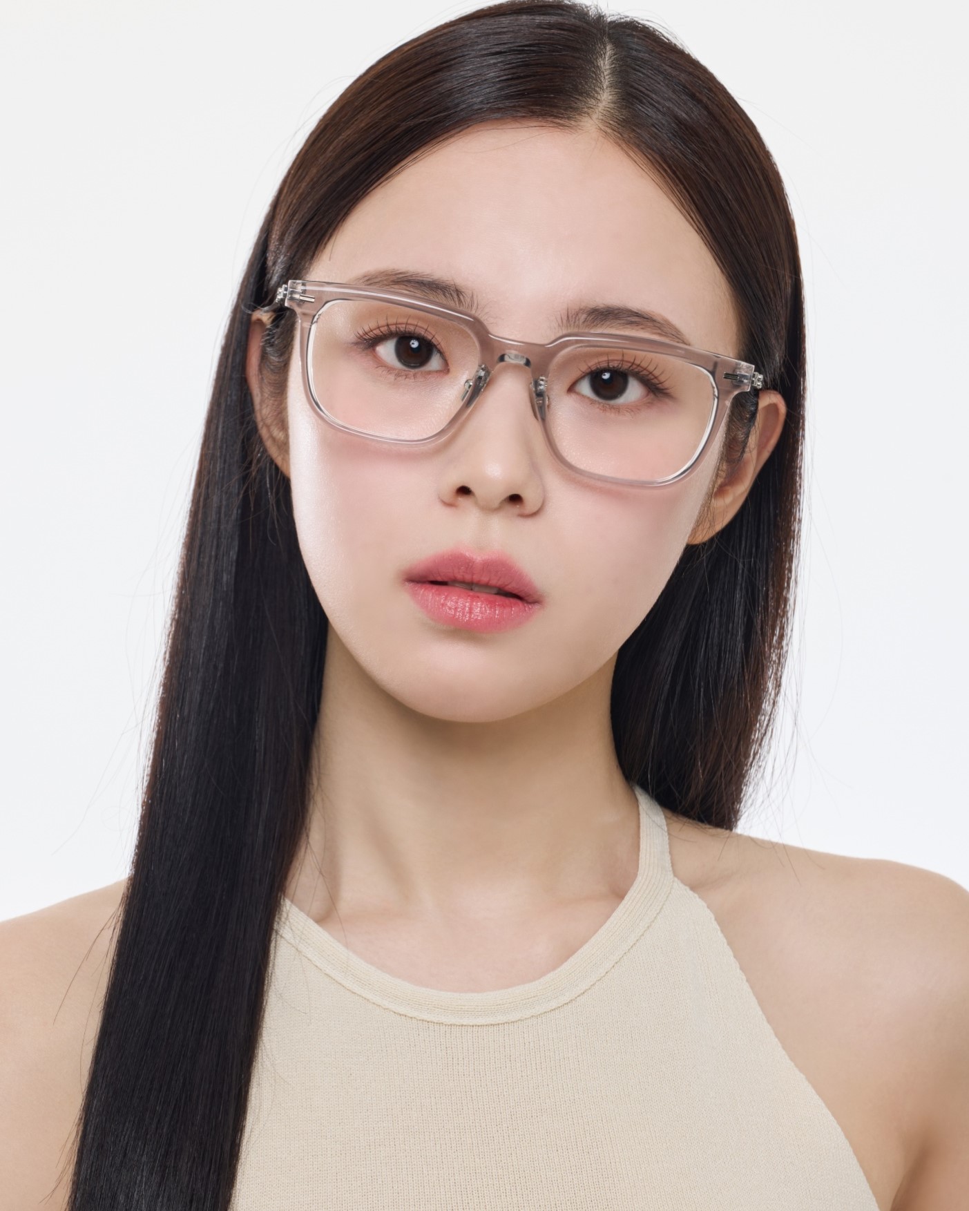 Kính mát gọng cận Gentle Monster Zin GC7 Clear Lenses Square Shape Translucent Gray Acetate Frame 17