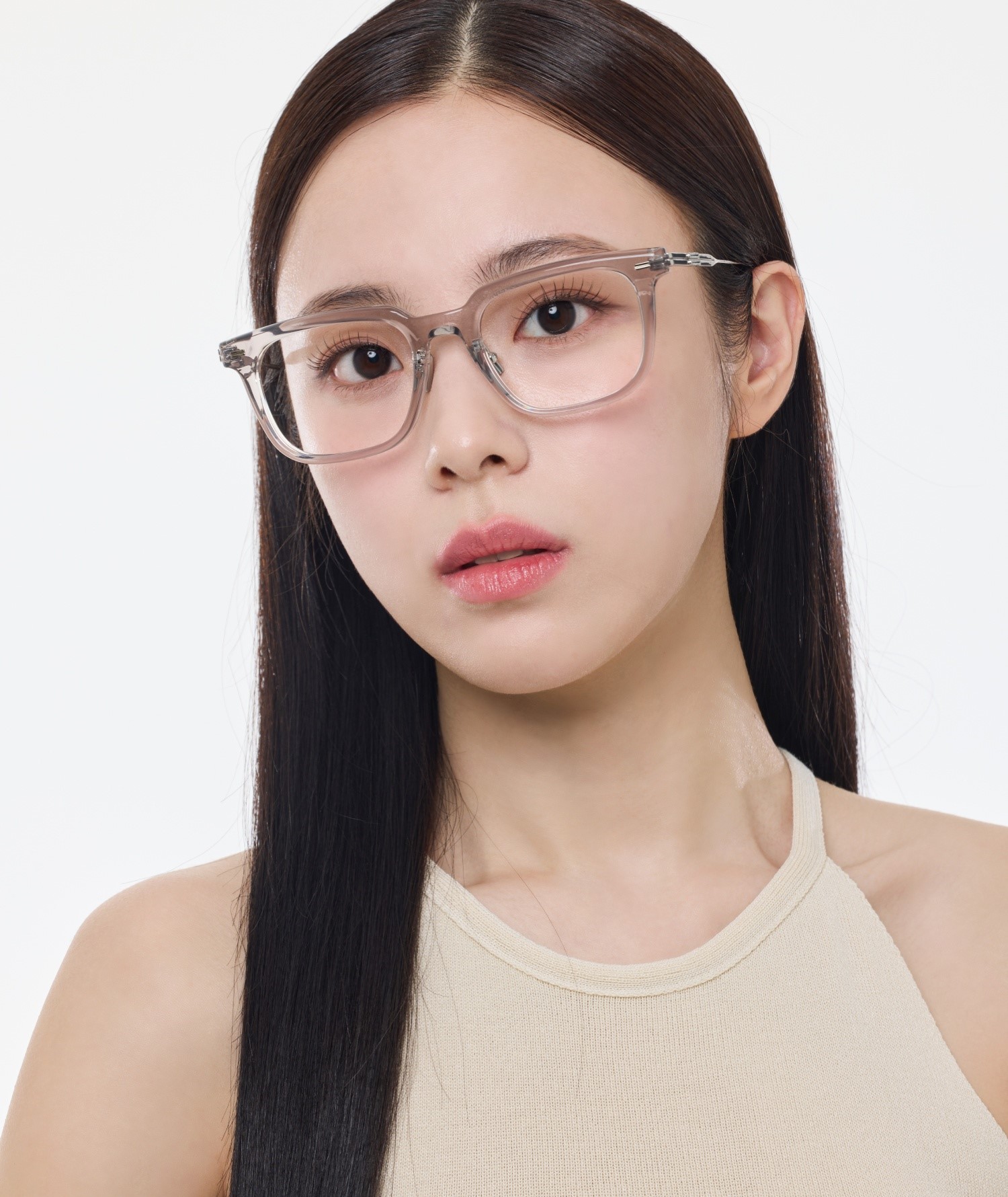 Kính mát gọng cận Gentle Monster Zin GC7 Clear Lenses Square Shape Translucent Gray Acetate Frame 24