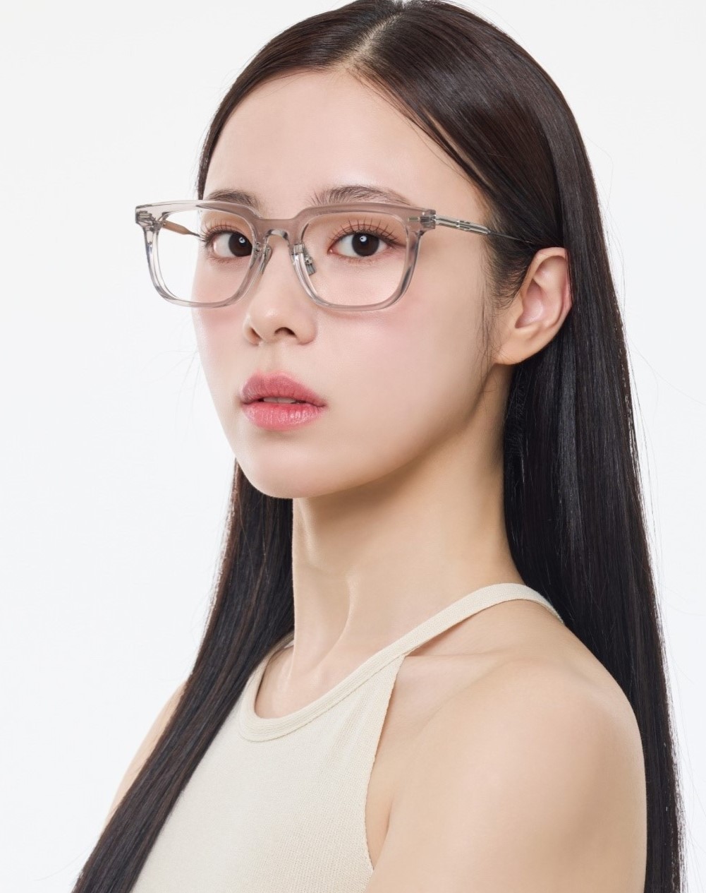 Kính mát gọng cận Gentle Monster Zin GC7 Clear Lenses Square Shape Translucent Gray Acetate Frame 25