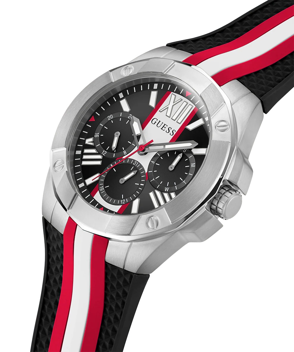 Đồng hồ đeo tay nam Guess Mens Black Silver Tone Multi-function Watch GW0716G1 6