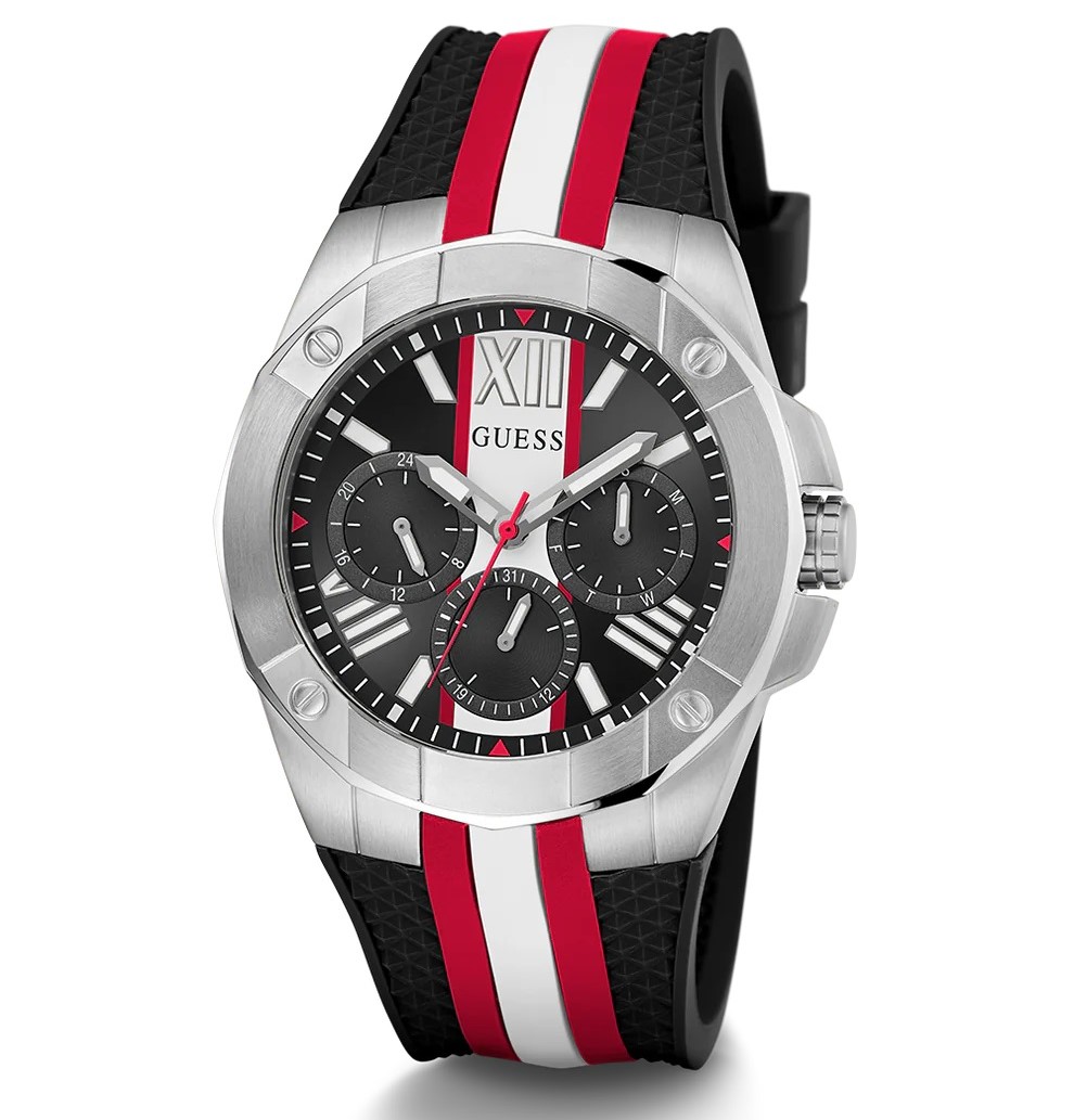 Đồng hồ đeo tay nam Guess Mens Black Silver Tone Multi-function Watch GW0716G1 8