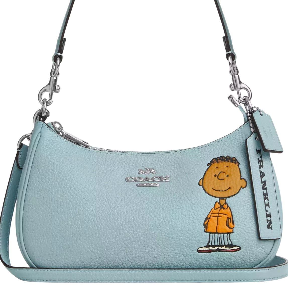 Túi xách Coach X Peanuts Teri Shoulder Bag With Franklin Light Blue Multi CBJ80 6