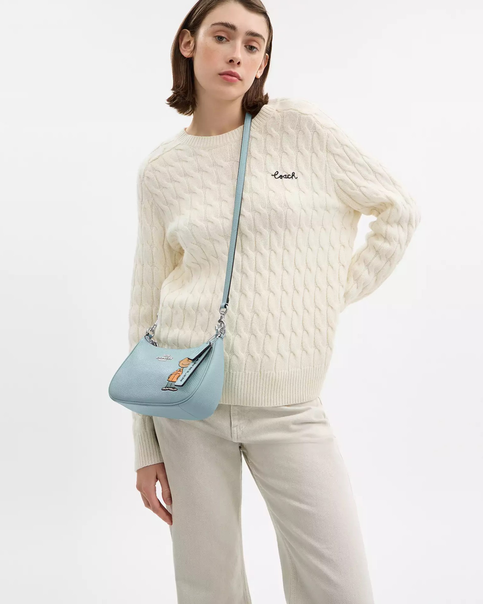 Túi xách Coach X Peanuts Teri Shoulder Bag With Franklin Light Blue Multi CBJ80 7