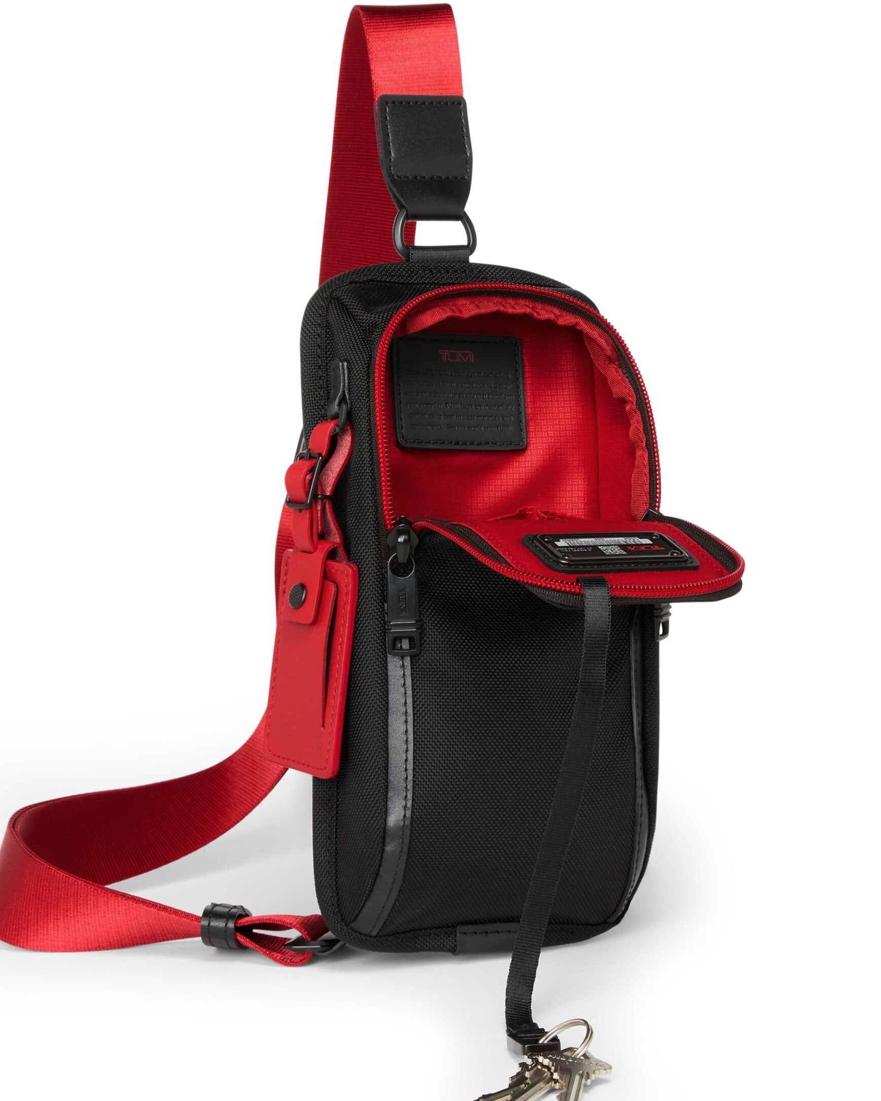 Túi đeo chéo nam Tumi Alpha Compact Sling Ballistic Nylon Black Red 1