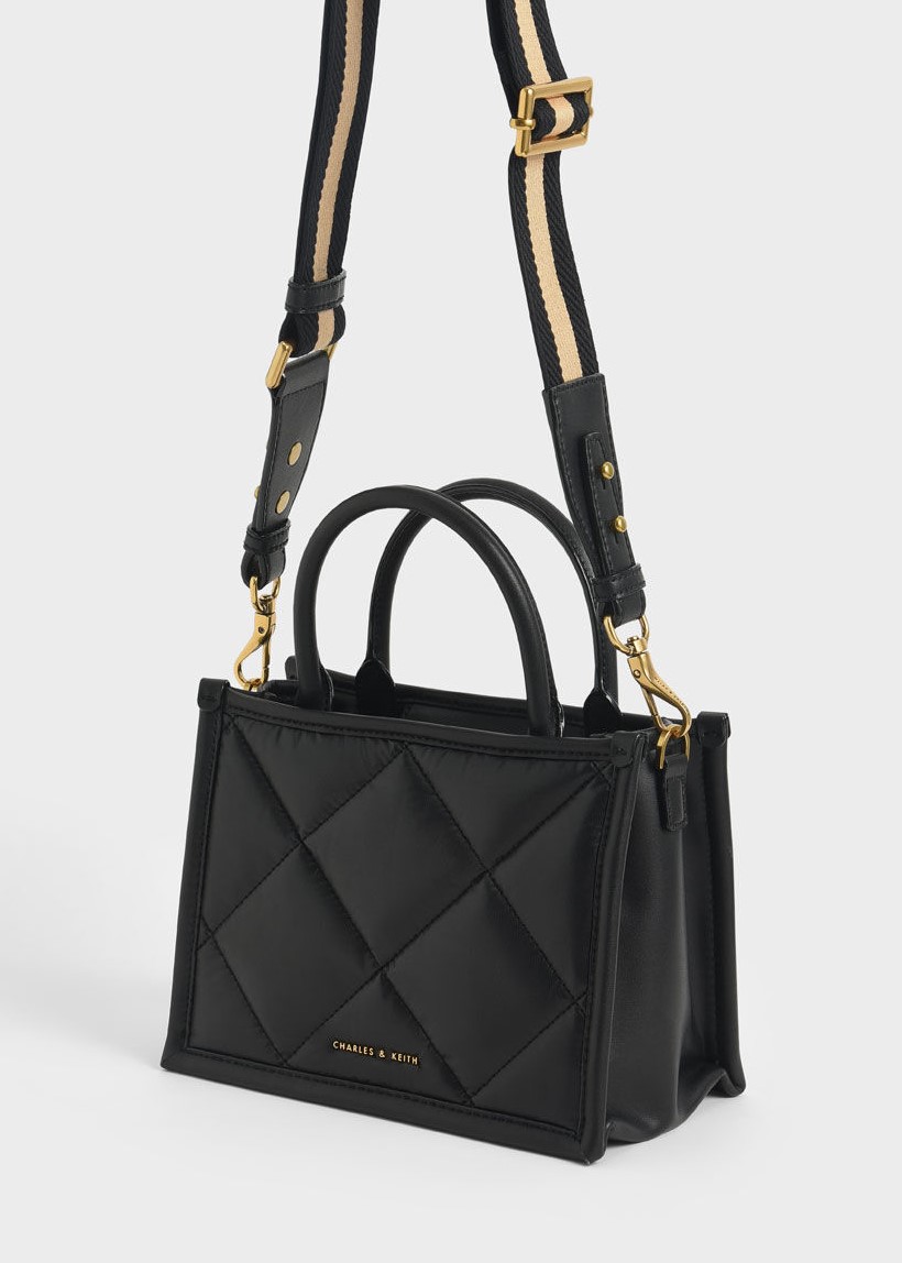 TÚI ĐEO CHÉO CHARLES KEITH QUILTED DOUBLE HANDLE TOTE BAG 6