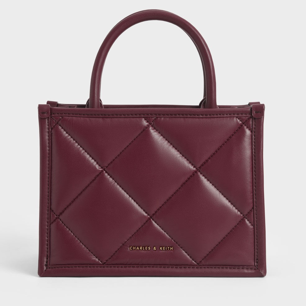 TÚI ĐEO CHÉO CHARLES KEITH QUILTED DOUBLE HANDLE TOTE BAG 7