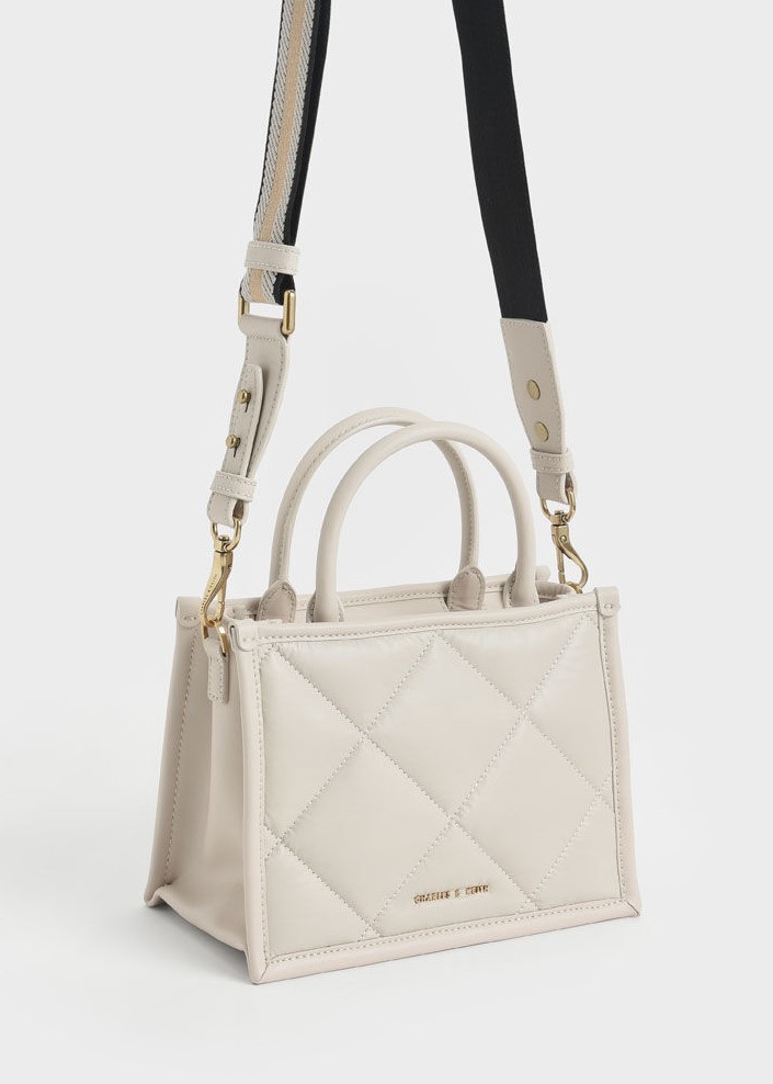 TÚI ĐEO CHÉO CHARLES KEITH QUILTED DOUBLE HANDLE TOTE BAG 17