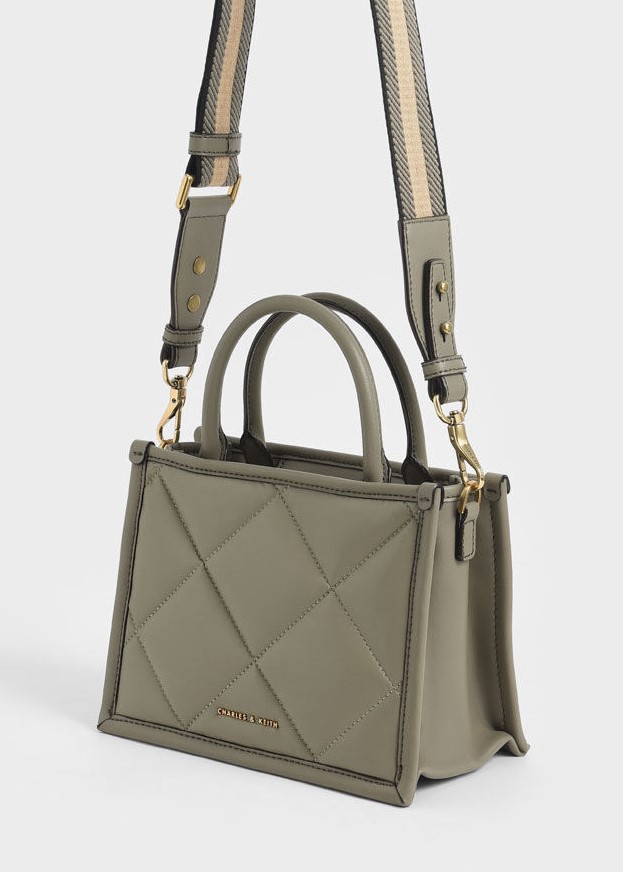 TÚI ĐEO CHÉO CHARLES KEITH QUILTED DOUBLE HANDLE TOTE BAG 21