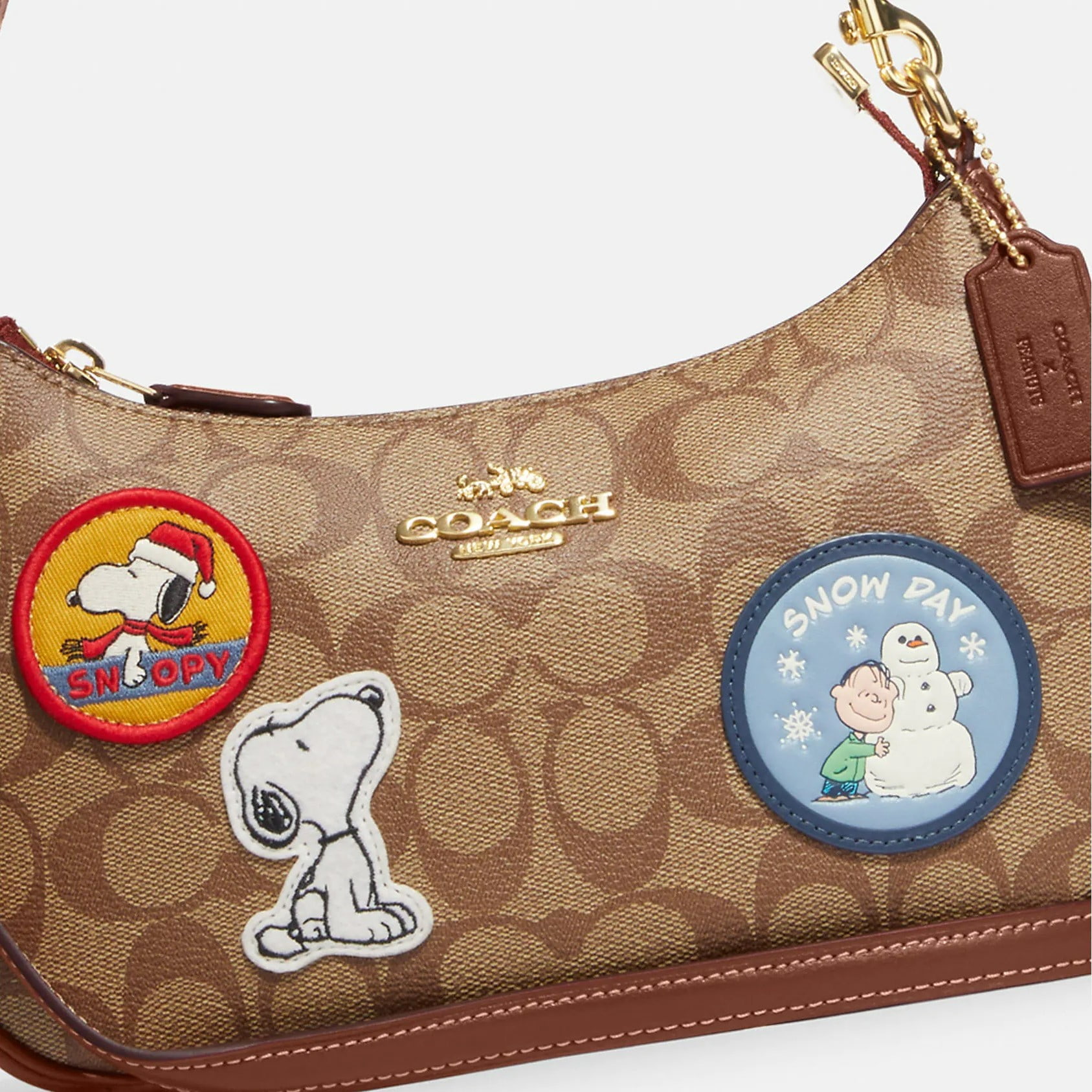 TÚI XÁCH COACH NỮ CHÓ SNOOPY COACH X PEANUTS TERI SHOULDER BAG IN SIGNATURE CANVAS WITH PATCHES 3