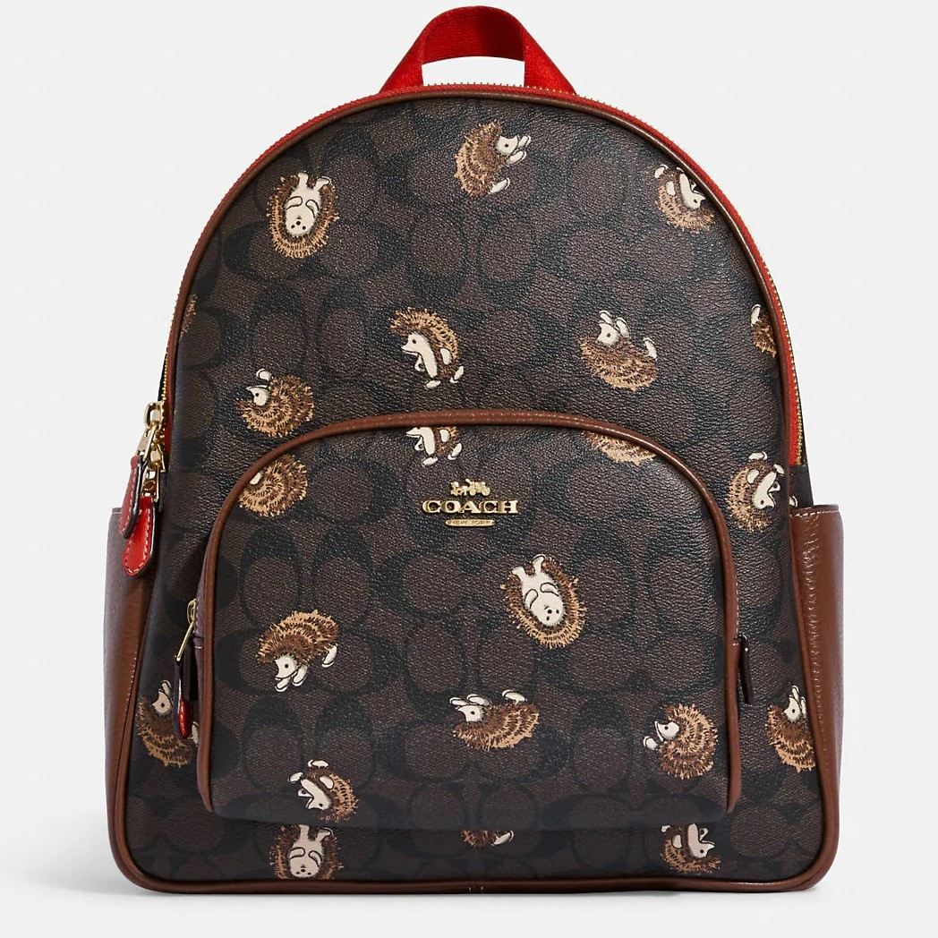 BALO COACH HỌA TIẾT CHÚ NHÍM COURT BACKPACK IN SIGNATURE CANVAS WITH HEDGEHOG PRINT 2