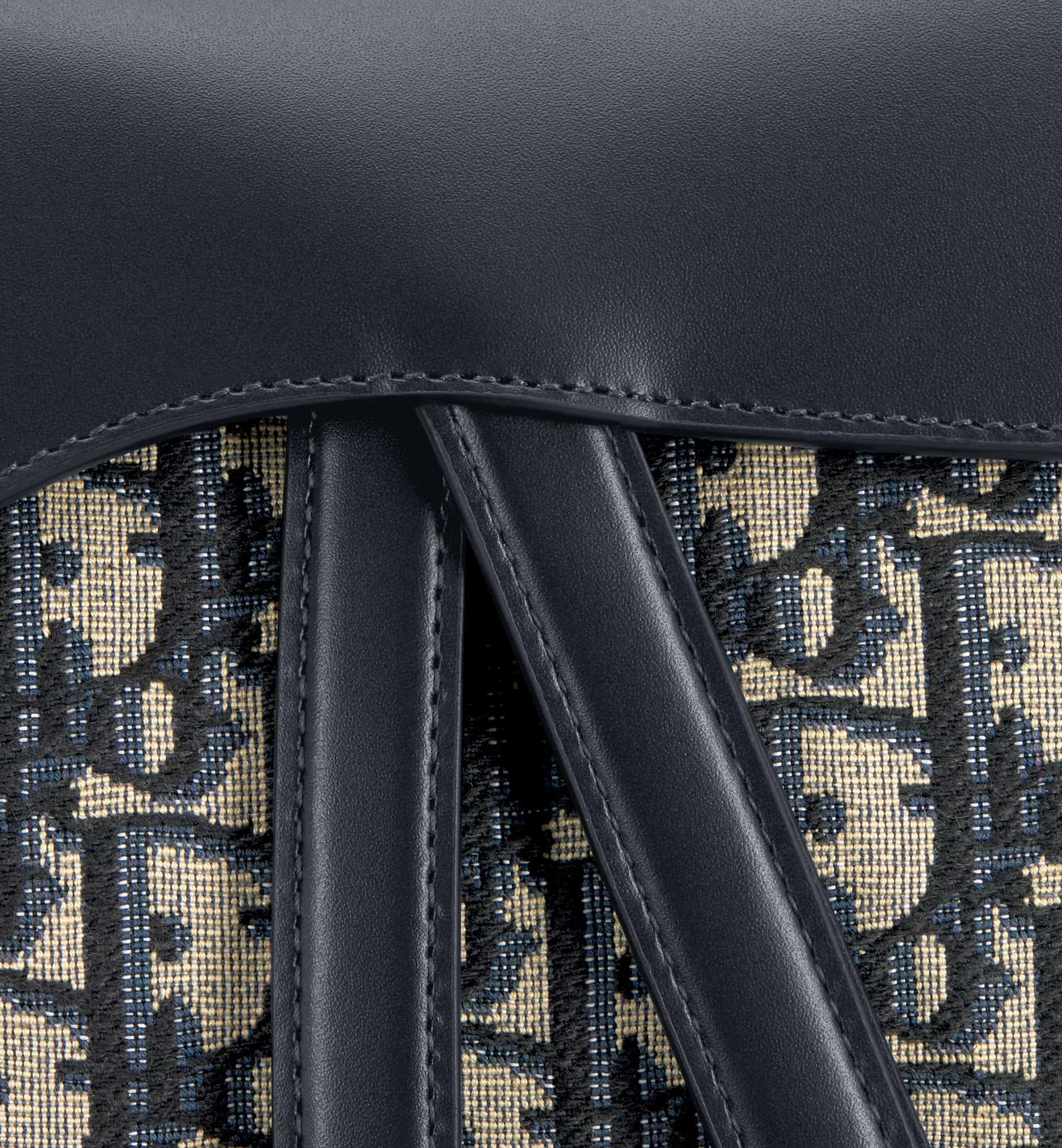 Túi đeo chéo nữ Dior yên ngựa Saddle Bag with Strap Blue Dior Oblique Jacquard and Smooth Calfskin 5
