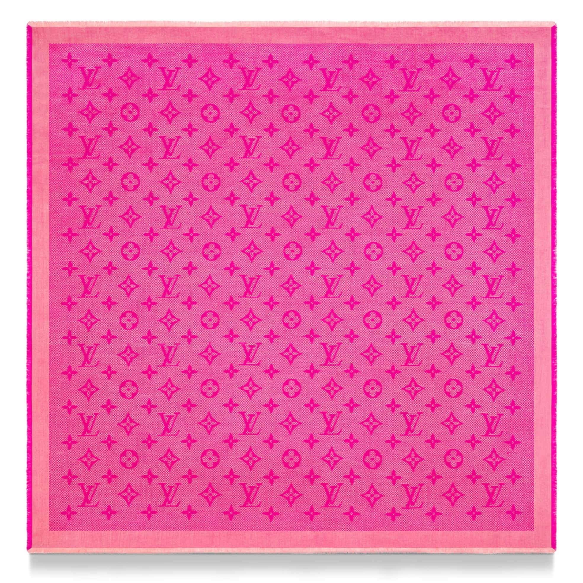 Khăn Choàng cổ nữ LV Louis Vuitton Neo Natté Monogram Fuchsia M73676 2