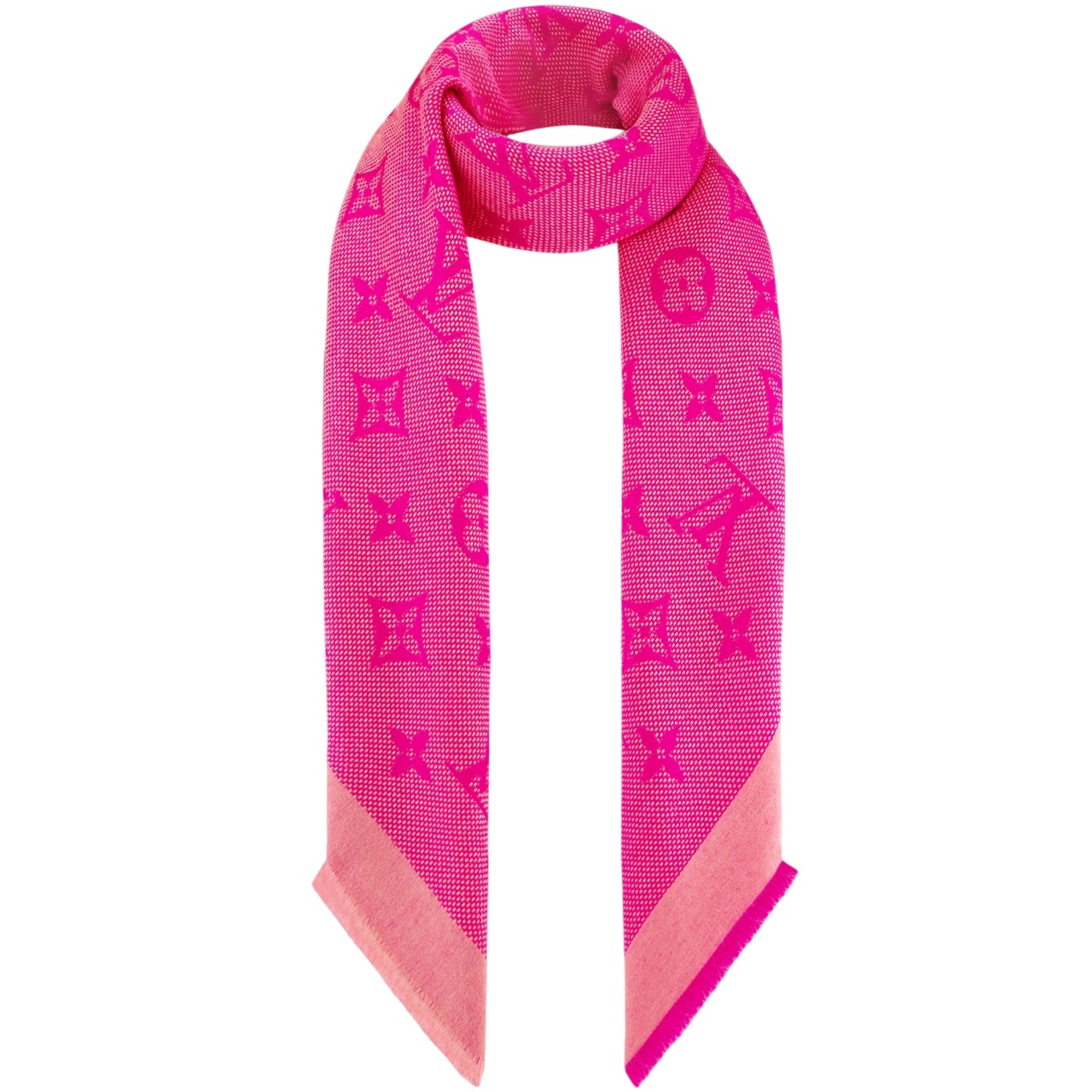 Khăn Choàng cổ nữ LV Louis Vuitton Neo Natté Monogram Fuchsia M73676 1