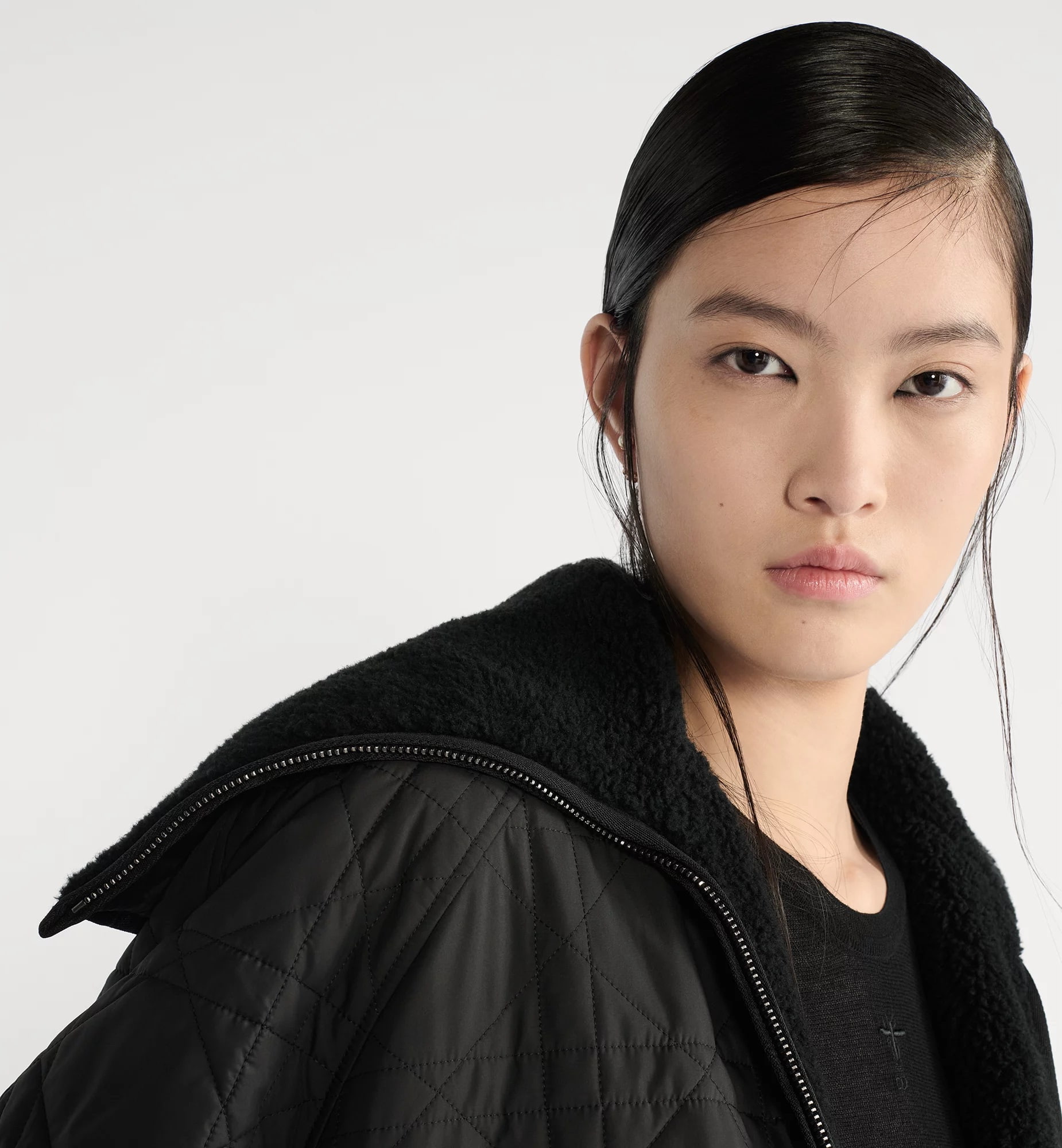 Áo khoác tay dài Dior Macrocannage Jacket Black Quilted Technical Taffeta 4