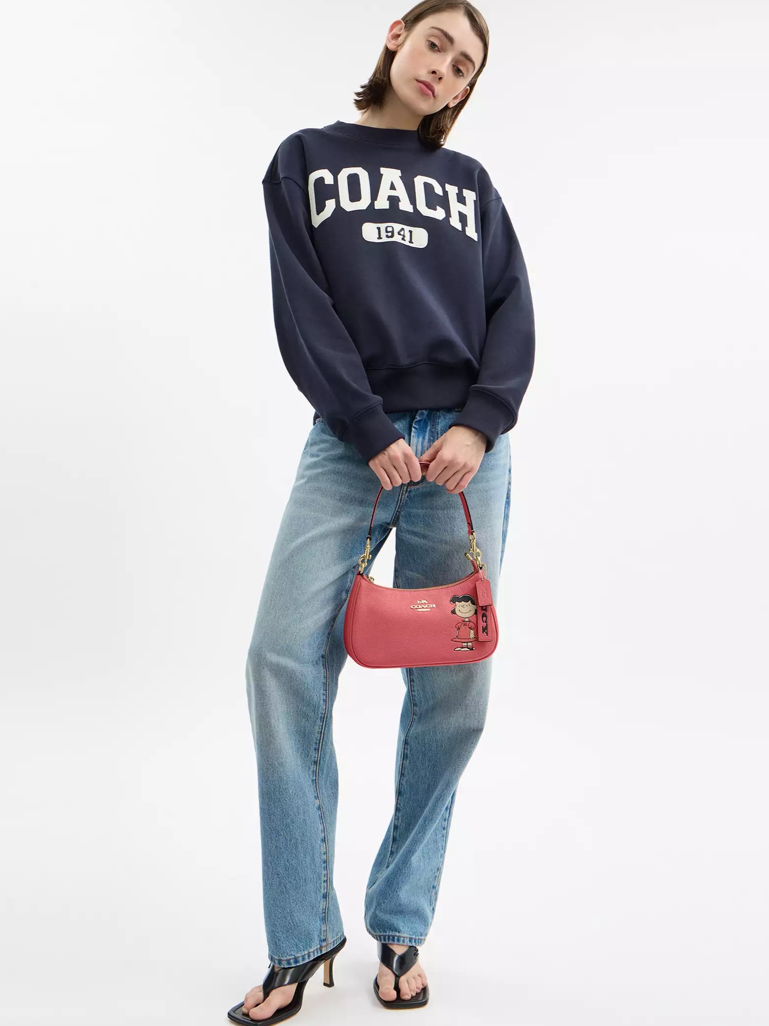 Túi đeo chéo Coach X Peanuts Teri Shoulder Bag With Lucy Bright Coral Multi CBM32 9