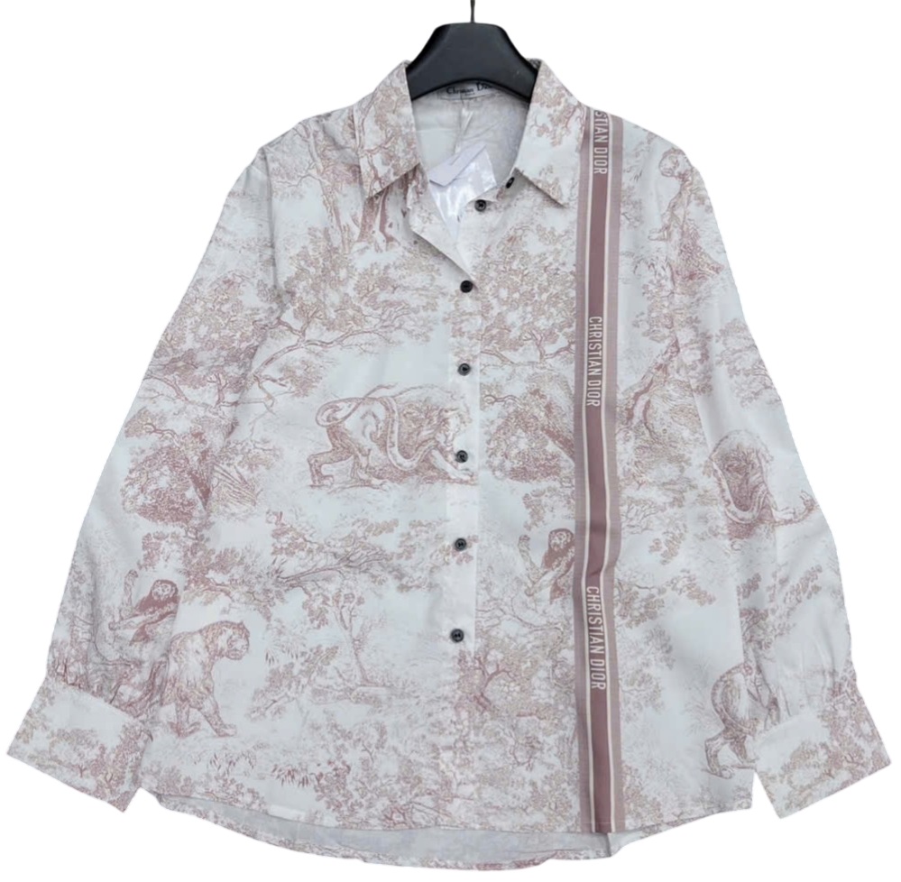 Áo sơ mi nữ thời trang họa tiêt cọp Dior 2