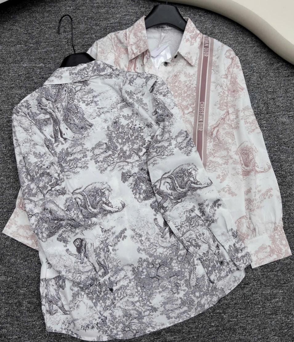 Áo sơ mi nữ thời trang họa tiêt cọp Dior 7