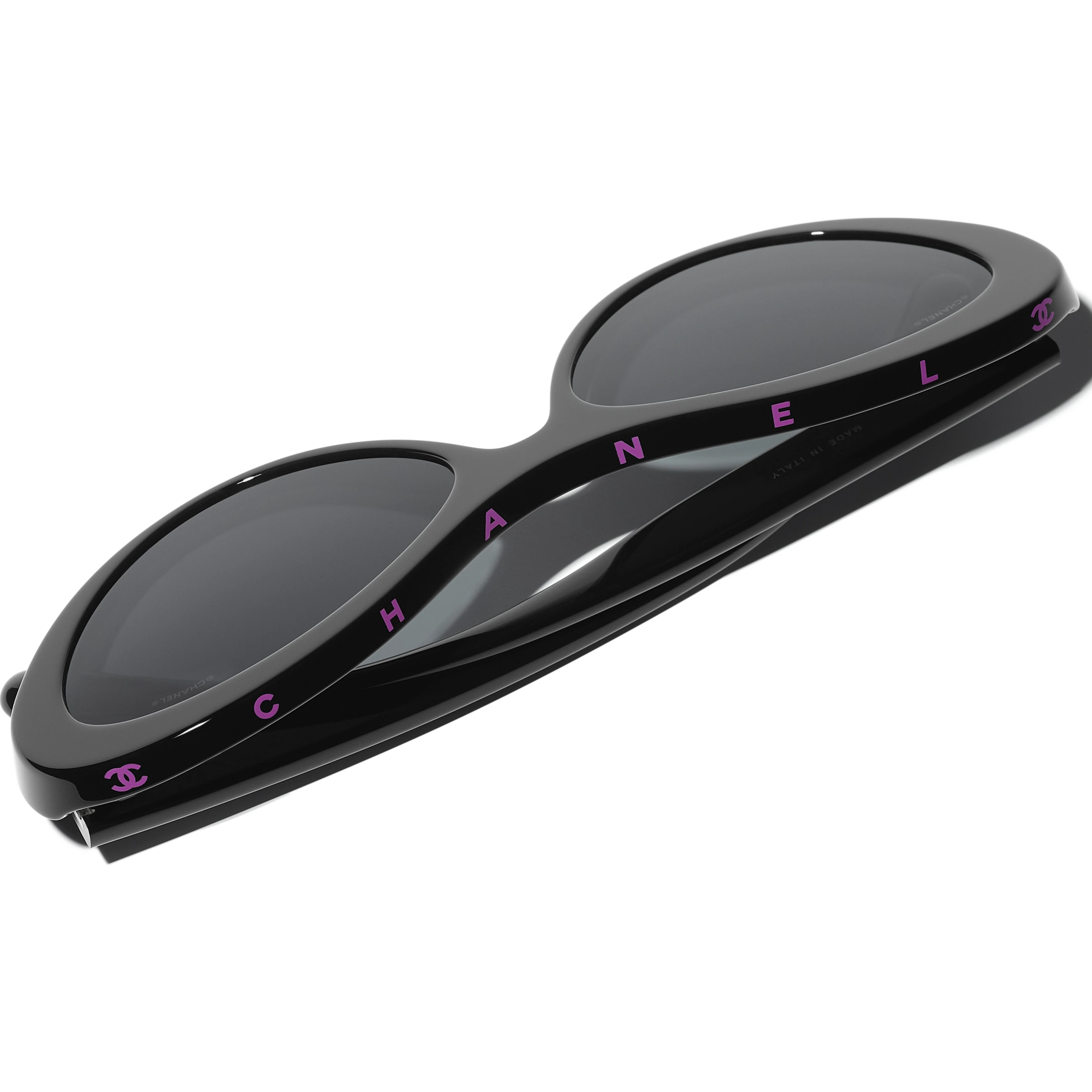 Mắt kính Chanel Oval Black Pink Acetate Sunglasses 5416 7