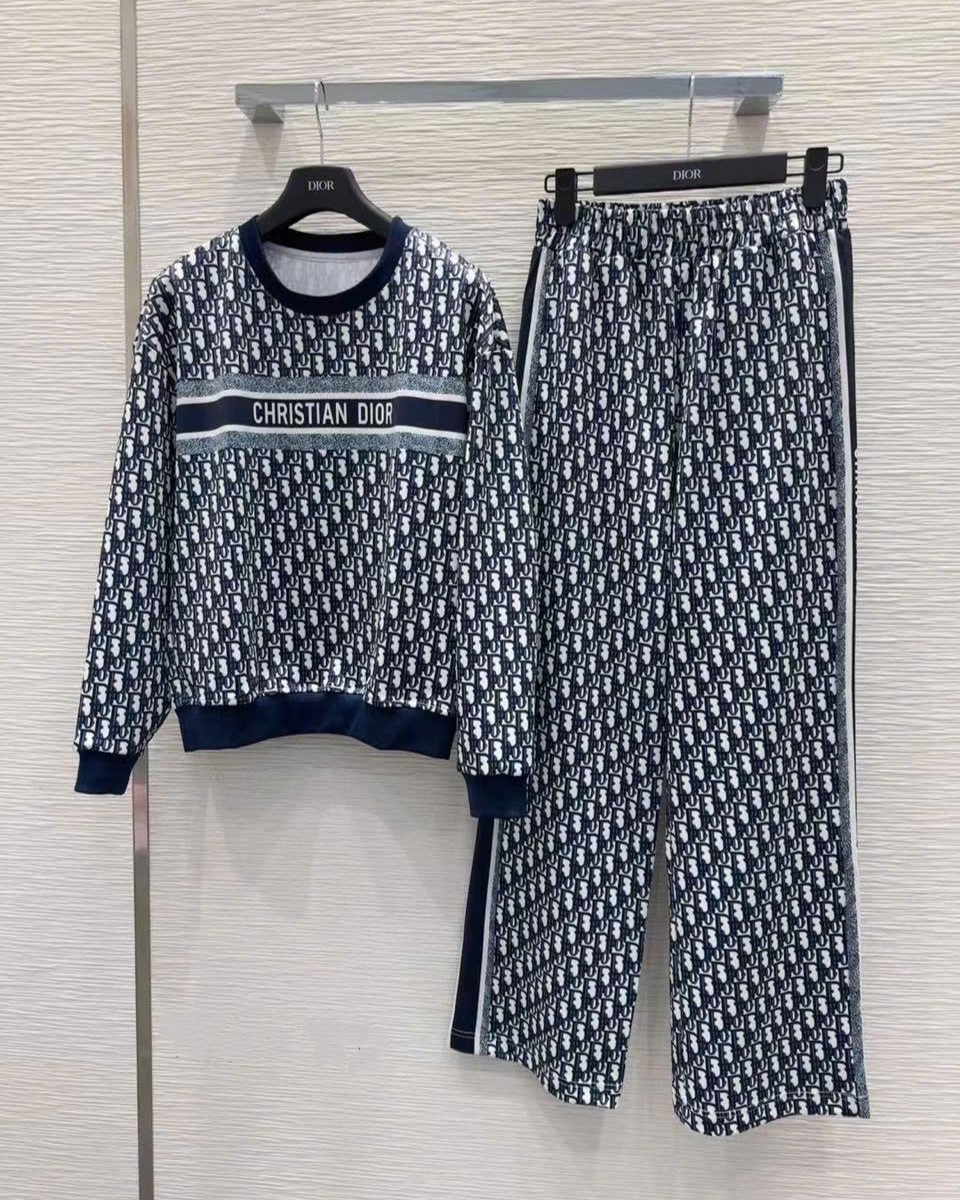 Combo áo quần dài họa tiết hãng Dior 1