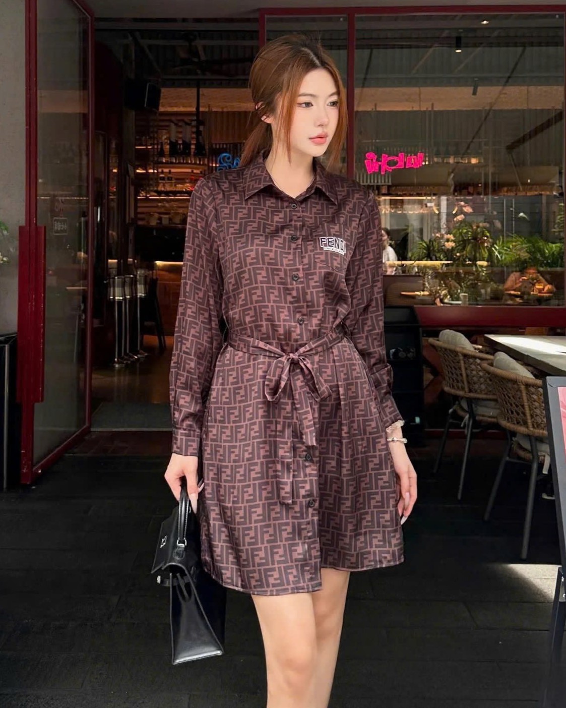 Áo đầm dáng xòe nữ Fendi 1