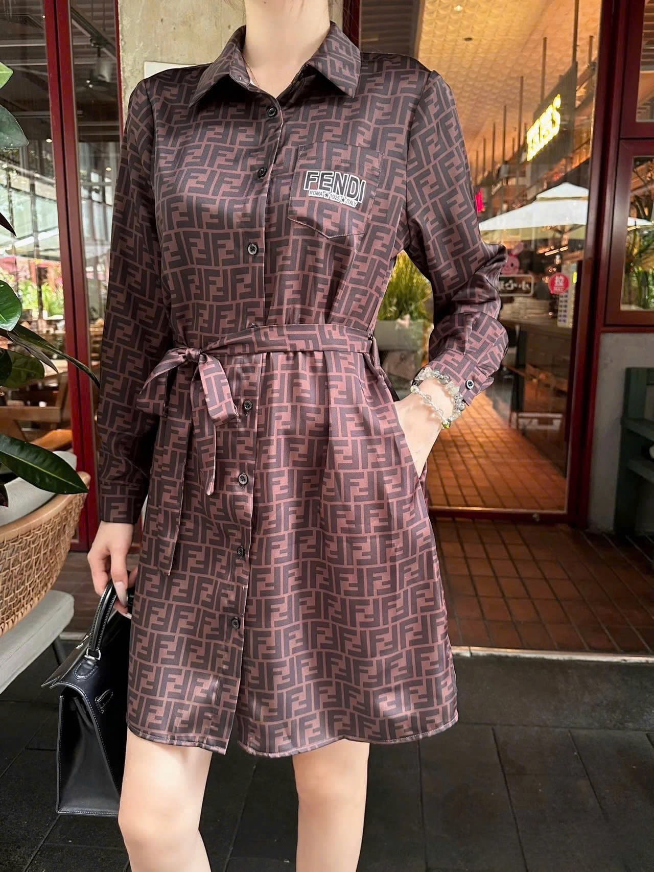 Áo đầm dáng xòe nữ Fendi 5