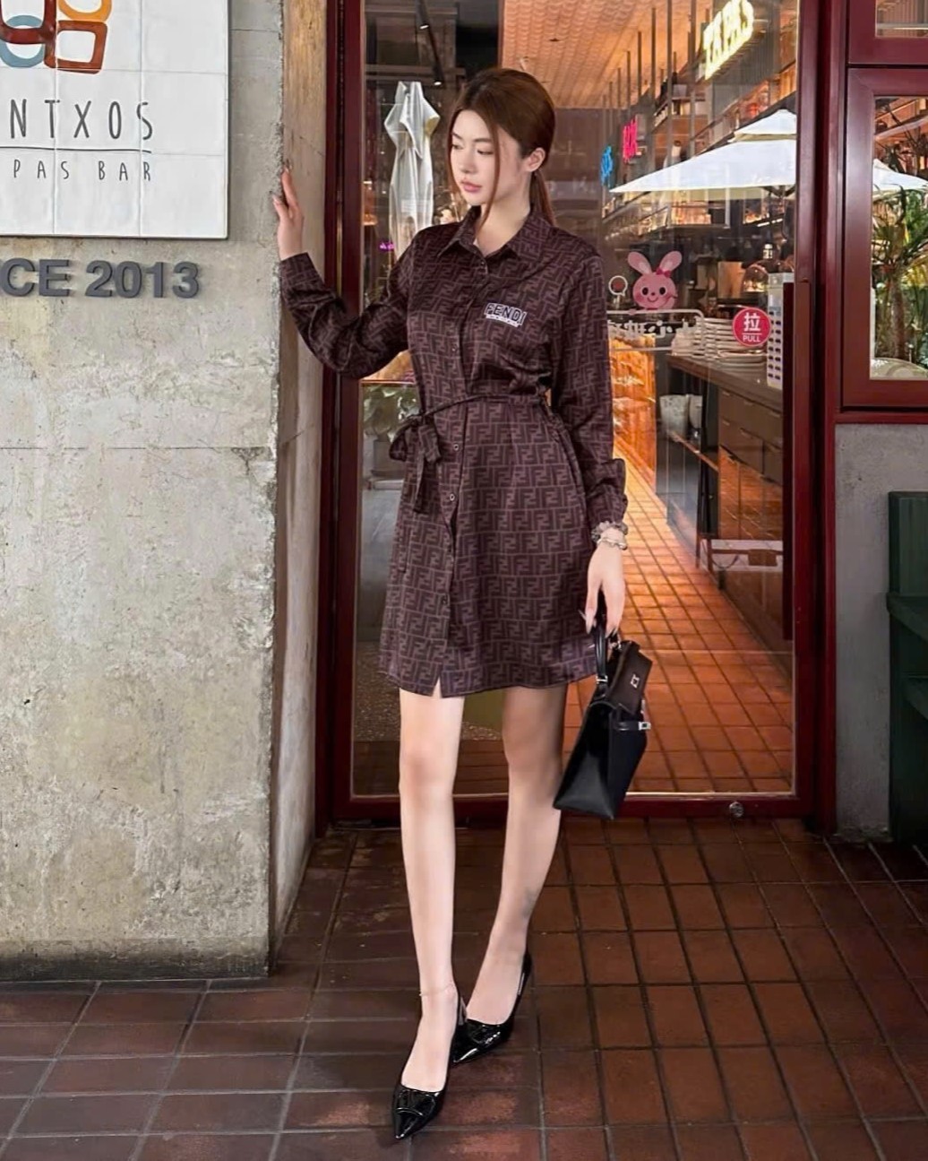 Áo đầm dáng xòe nữ Fendi 14