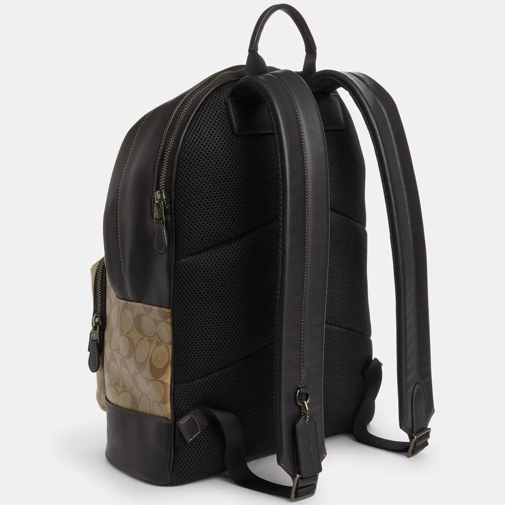 BALO MÀU NÂU SÁNG COACH WEST BACKPACK IN BLOCKED SIGNATURE CANVAS WITH VARSITY STRIPE CQ629 1