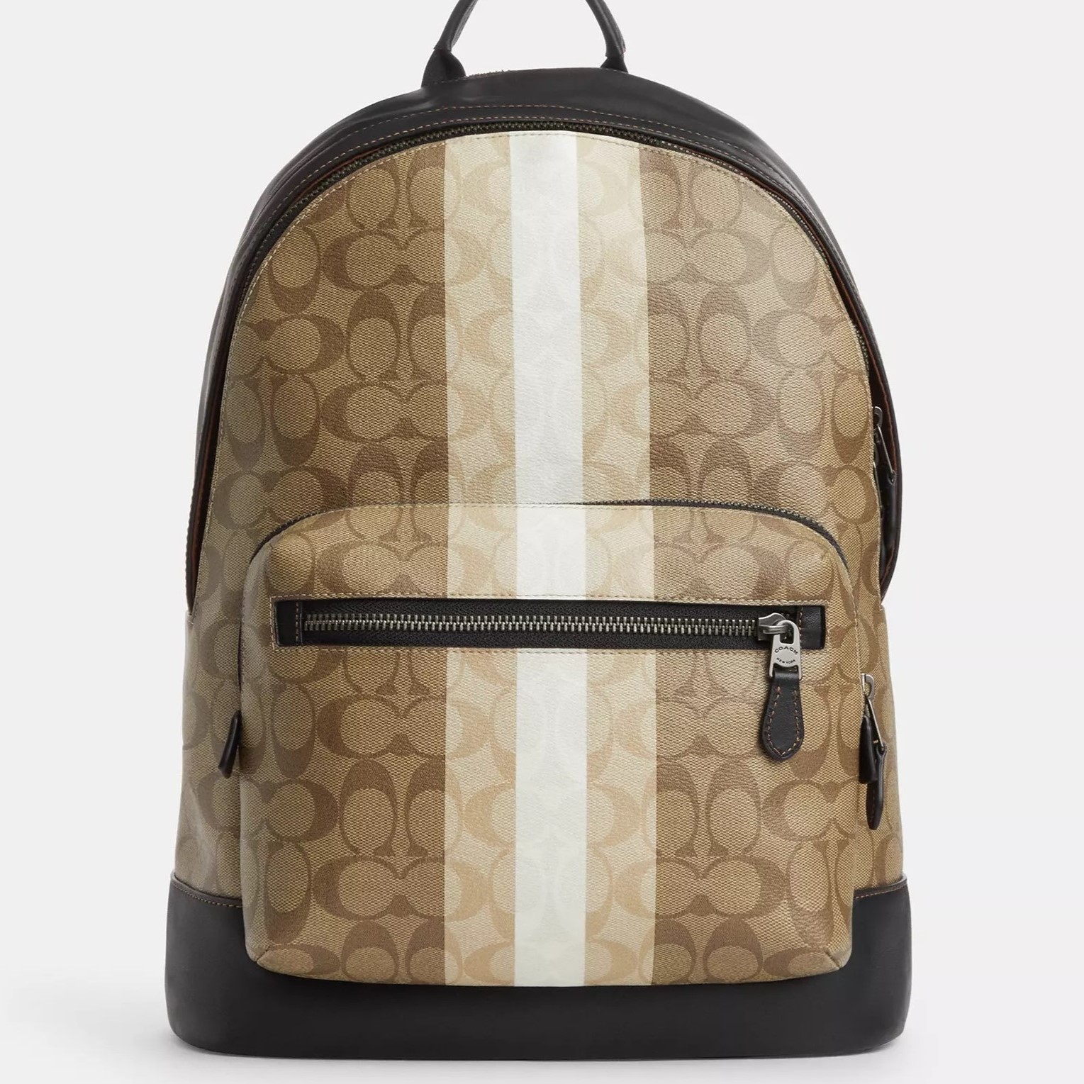 BALO MÀU NÂU SÁNG COACH WEST BACKPACK IN BLOCKED SIGNATURE CANVAS WITH VARSITY STRIPE CQ629 4