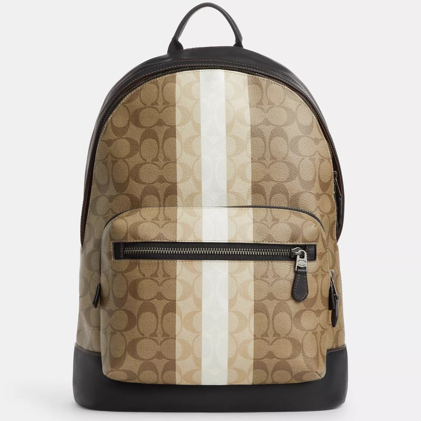 BALO MÀU NÂU SÁNG COACH WEST BACKPACK IN BLOCKED SIGNATURE CANVAS WITH VARSITY STRIPE CQ629 6