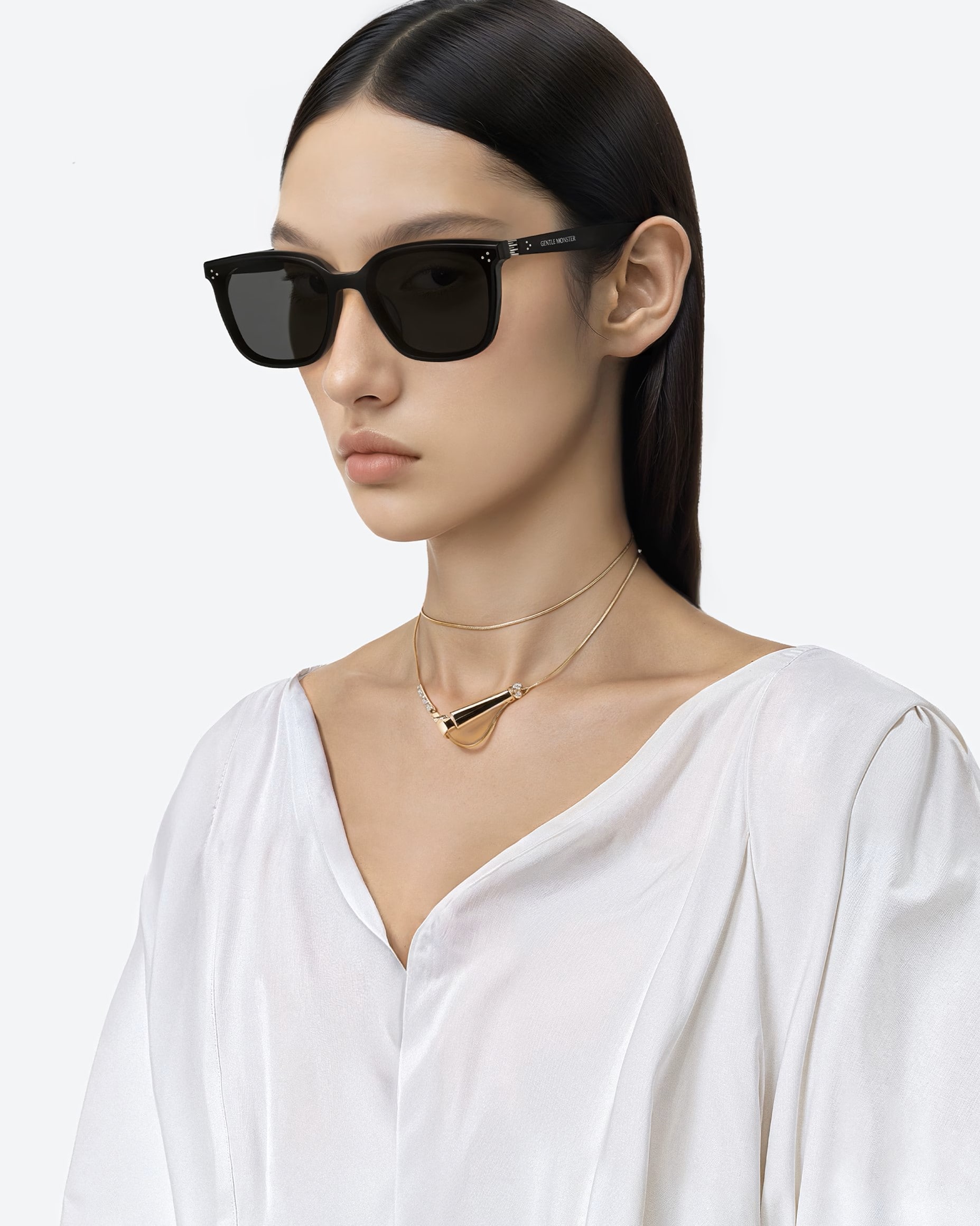 Kính GM Gentle Monster By Row 01 Black Lenses Black Acetate Frame 8