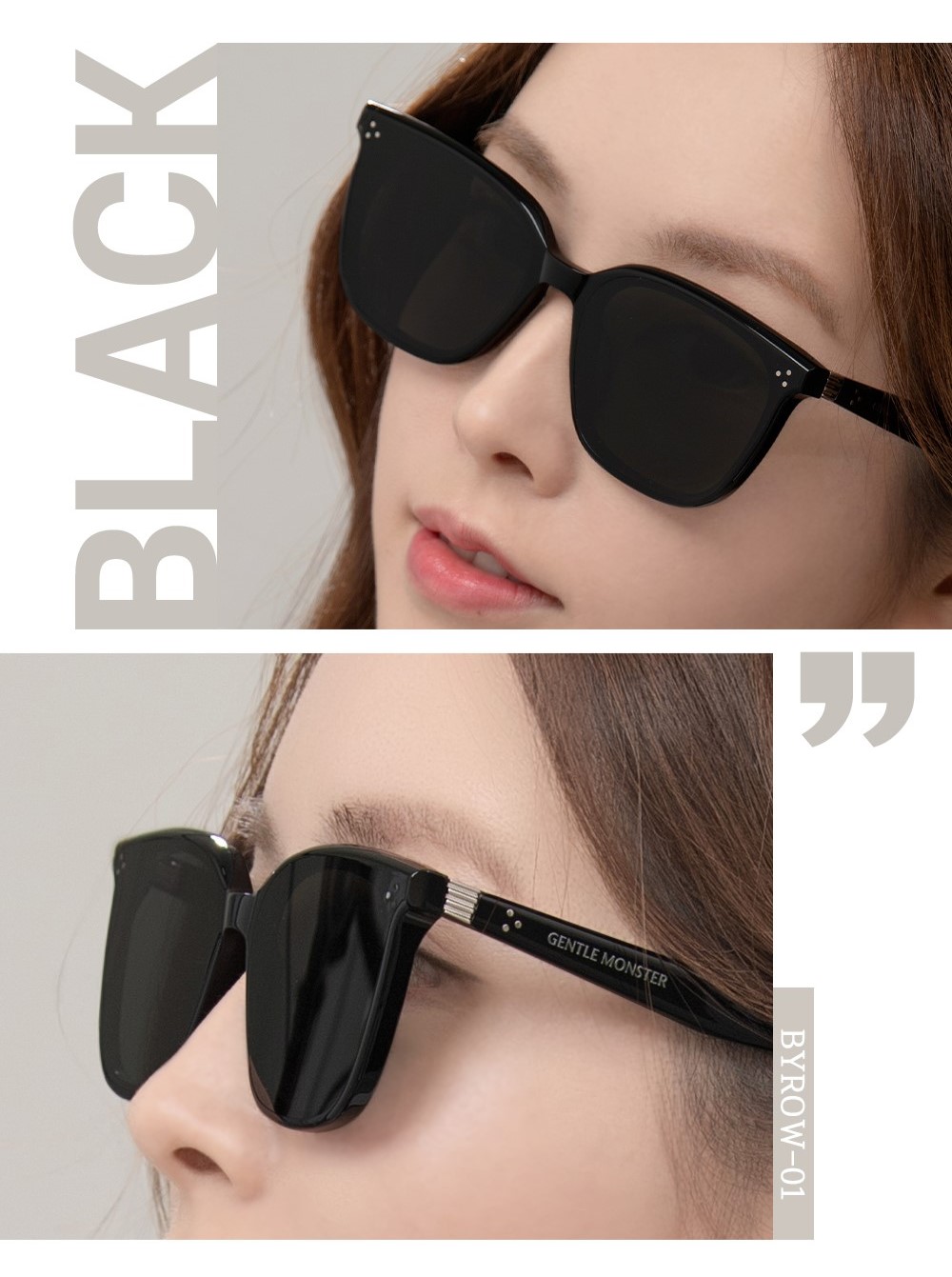 Kính GM Gentle Monster By Row 01 Black Lenses Black Acetate Frame 16