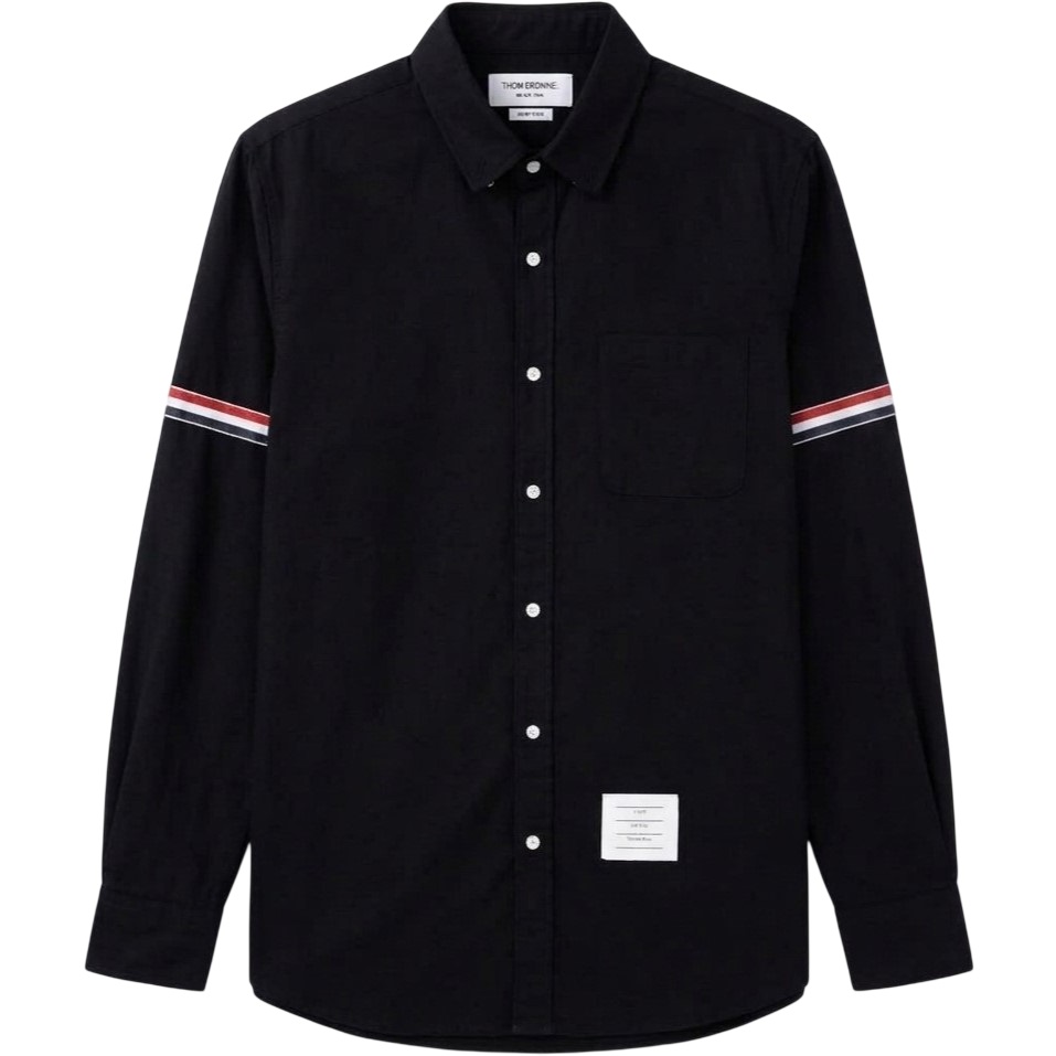 Áo sơ mi nam màu đen Thom Browne Three-stripe Shirt Black 1