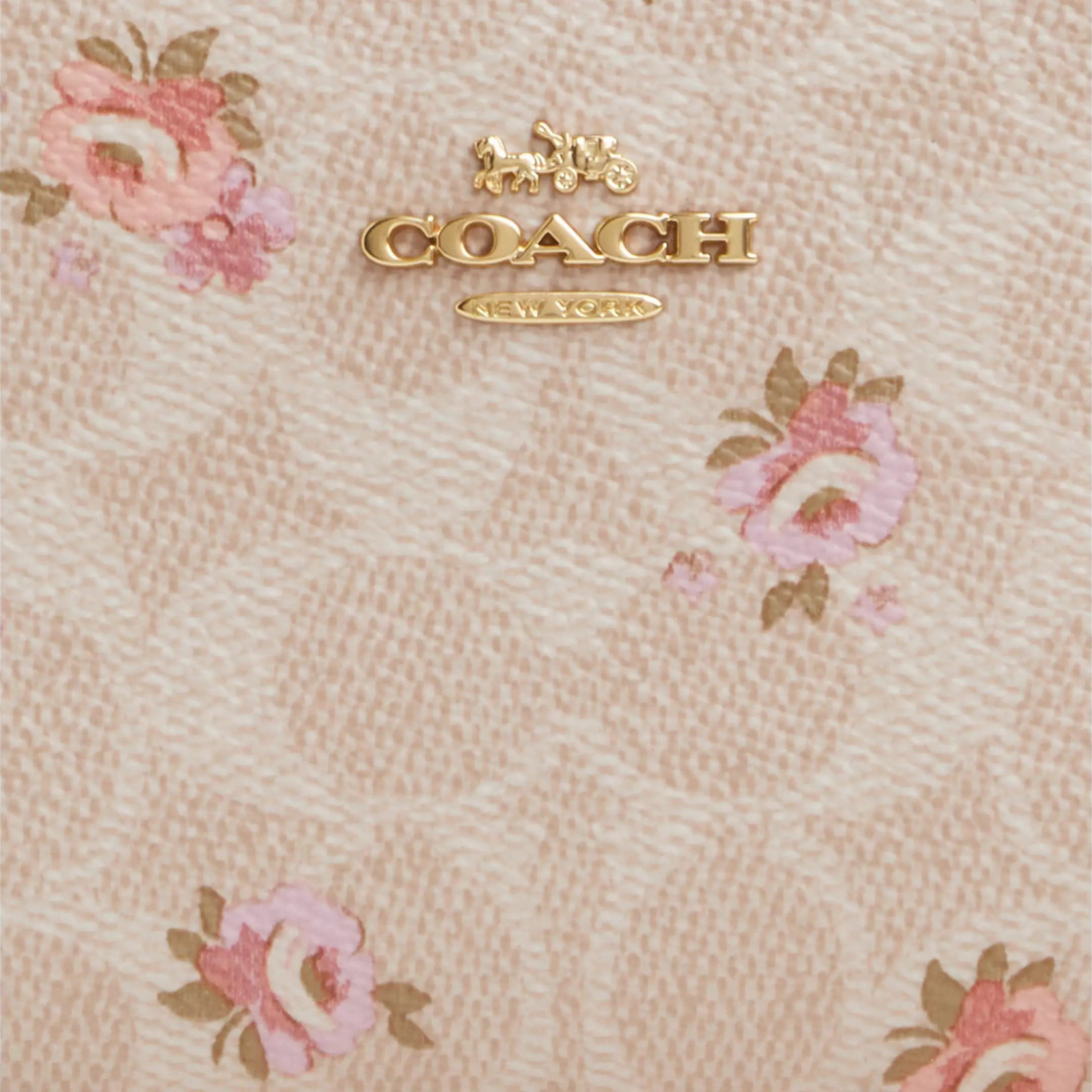 Ví ngắn nữ cầm tay Coach Snap Wallet In Signature Canvas With Floral Print CAR14 1