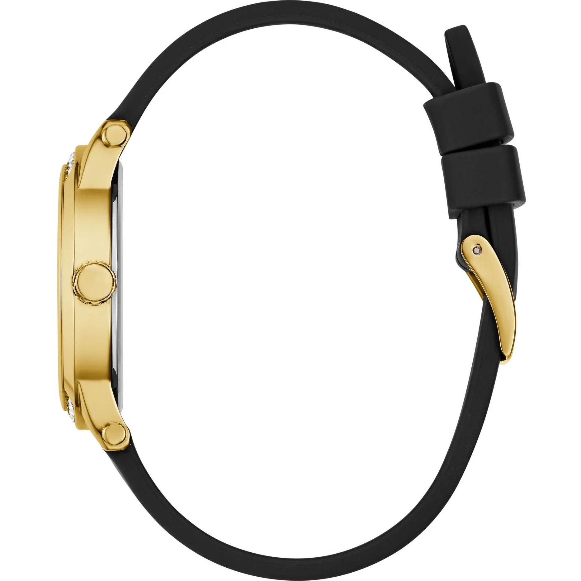 Đồng hồ đeo tay nữ Guess Ladies Black Gold Tone Analog Watch 1