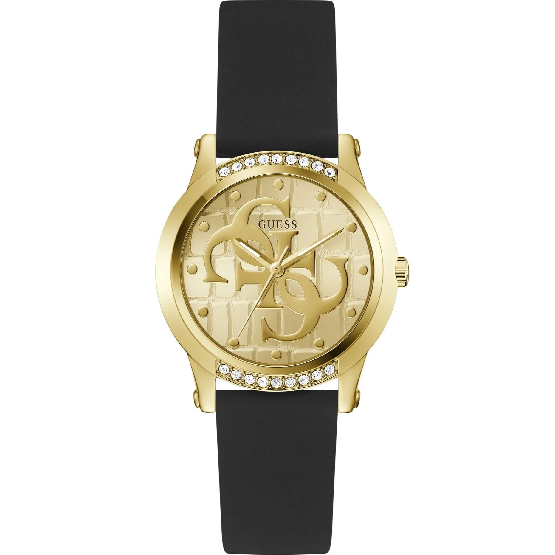 Đồng hồ đeo tay nữ Guess Ladies Black Gold Tone Analog Watch 3