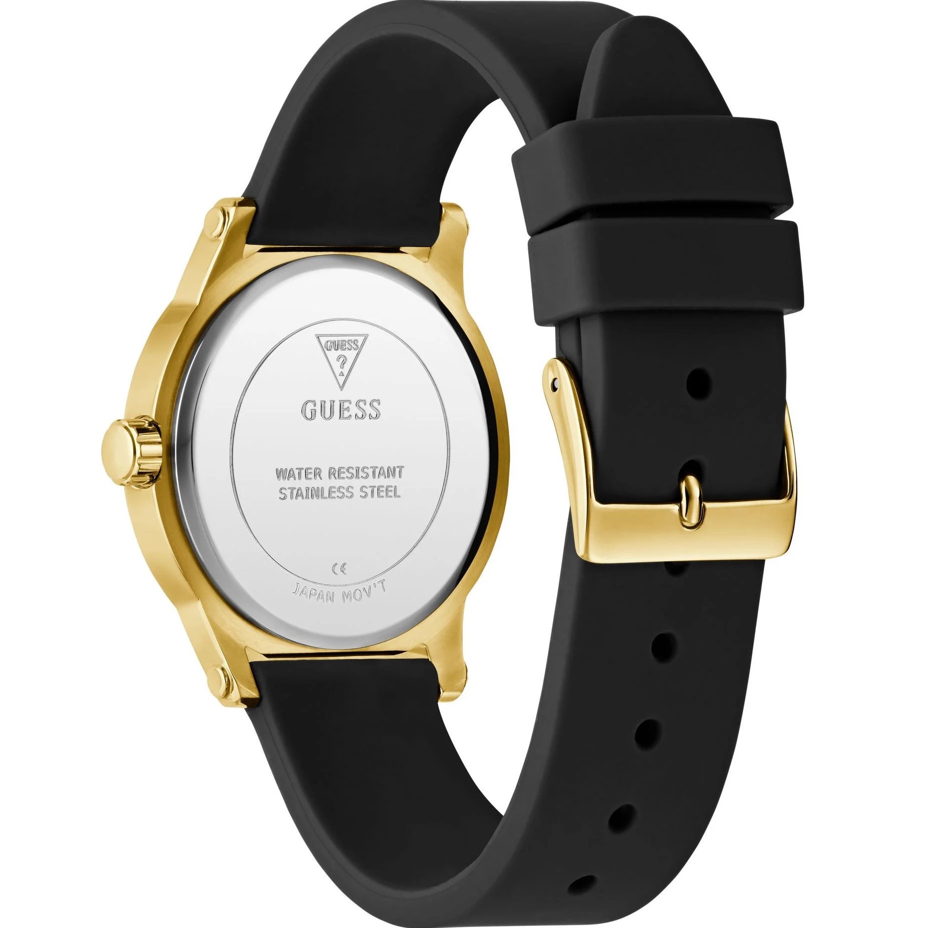 Đồng hồ đeo tay nữ Guess Ladies Black Gold Tone Analog Watch 5