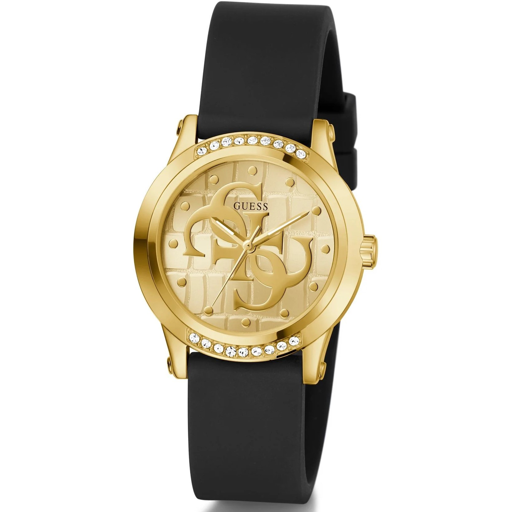Đồng hồ đeo tay nữ Guess Ladies Black Gold Tone Analog Watch 6