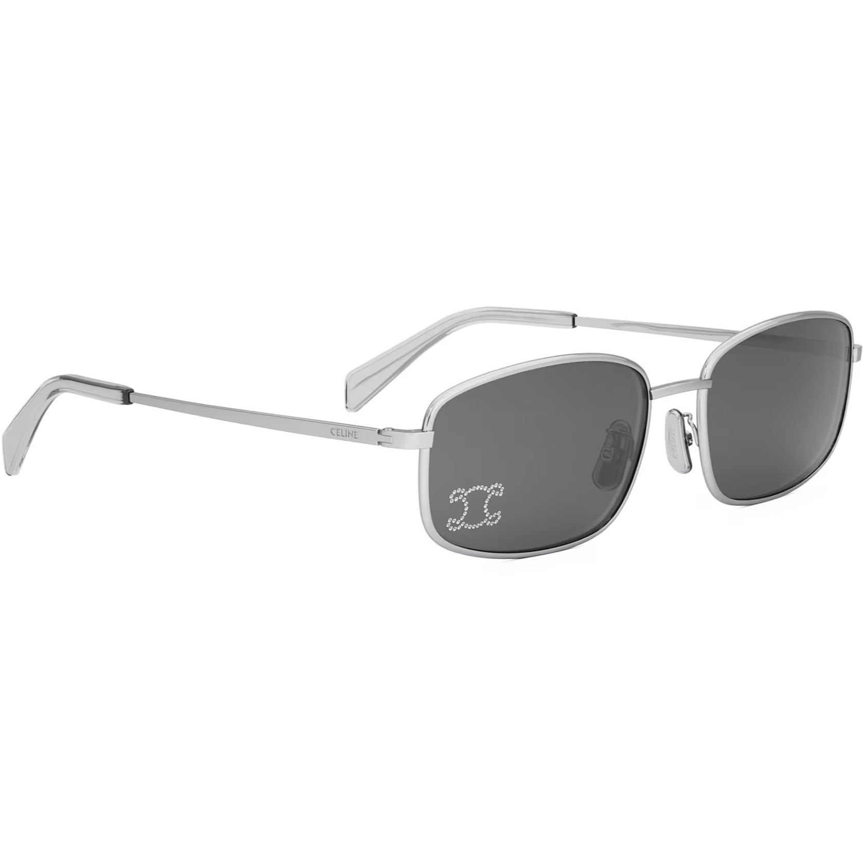 Kính Celine Triomphe Shiny Palladium Smoke CL40285U 3