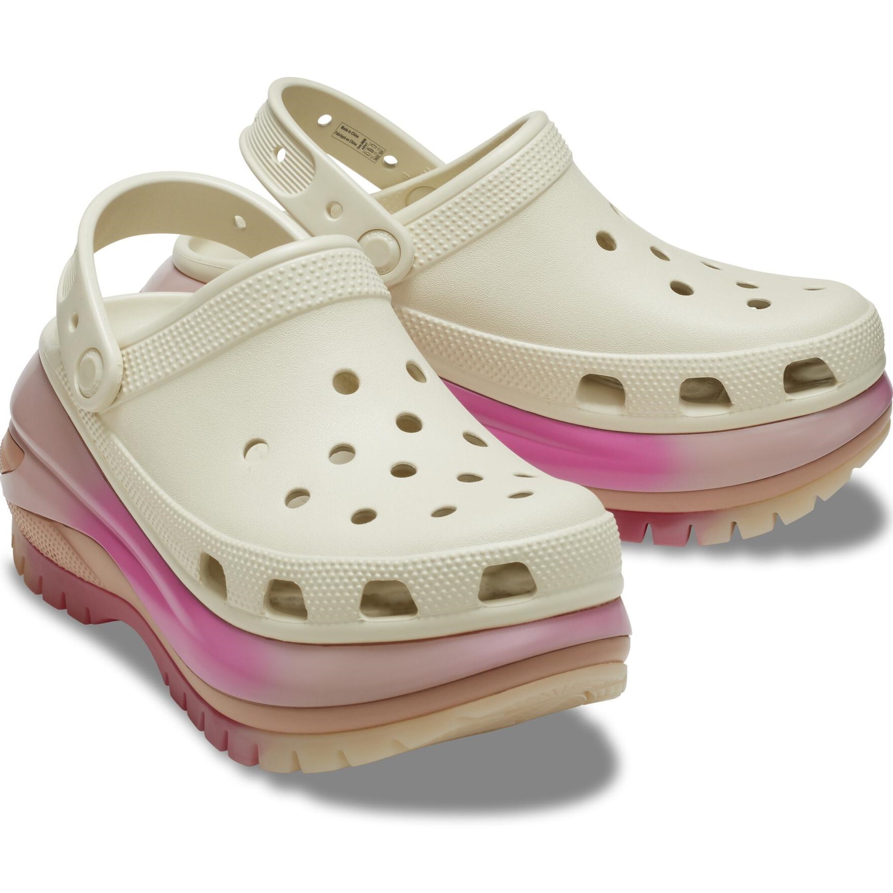 Giày sục Crocs có quai Classic Mega Crush Colordip Clog Bone Multi 4