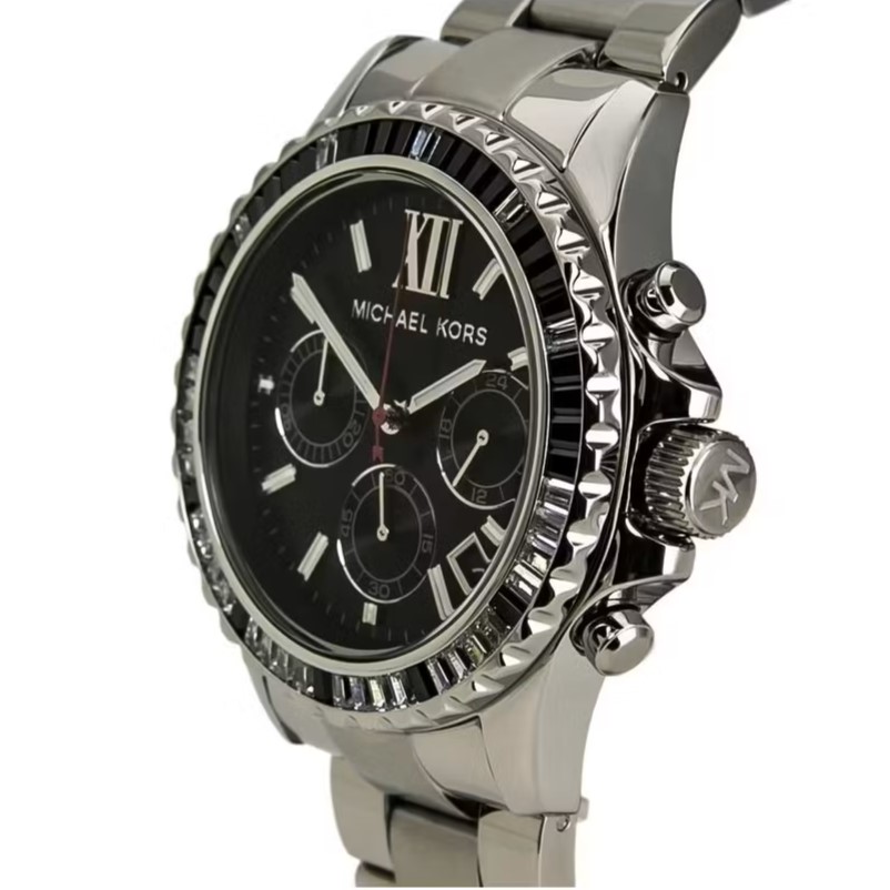 ĐỒNG HỒ ĐEO TAY NỮ MICHAEL KORS EVEREST CHRONOGRAPH BLACK DIAL STAINLESS STEEL LADIES WATCH MK5753 4