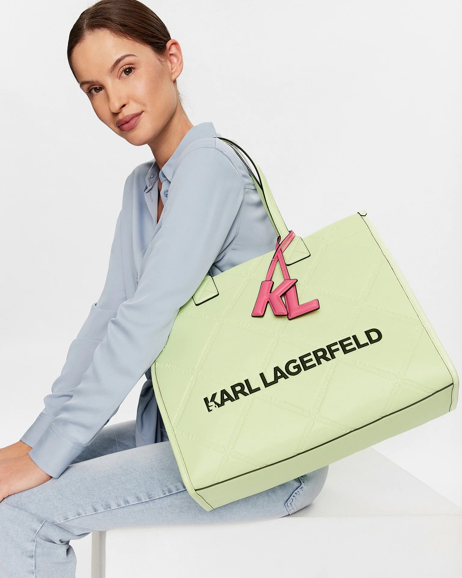 Túi xách tote Karl Lagerfeld Handbag 230W3030 Green 2