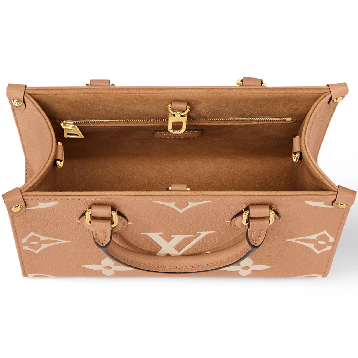 Túi đeo chéo Louis Vuitton OnTheGo PM Arizona Crème Bicolour Monogram Empreinte Leather 2
