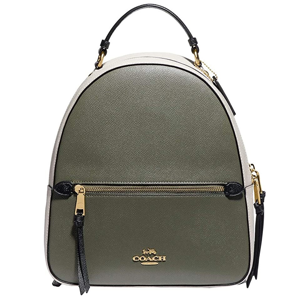 BALO COACH JORDYN IN COLORBLOCK MILITARY GREEN LEATHER BACKPACK 2