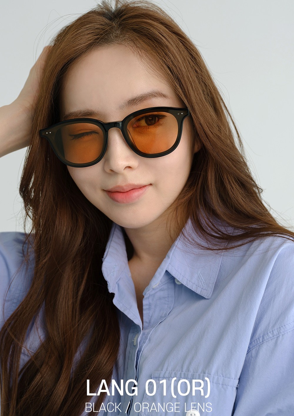 Kính mát Gentle Monster Lang 01(OR) Orange Tinted Lenses Round Acetate Frame 10