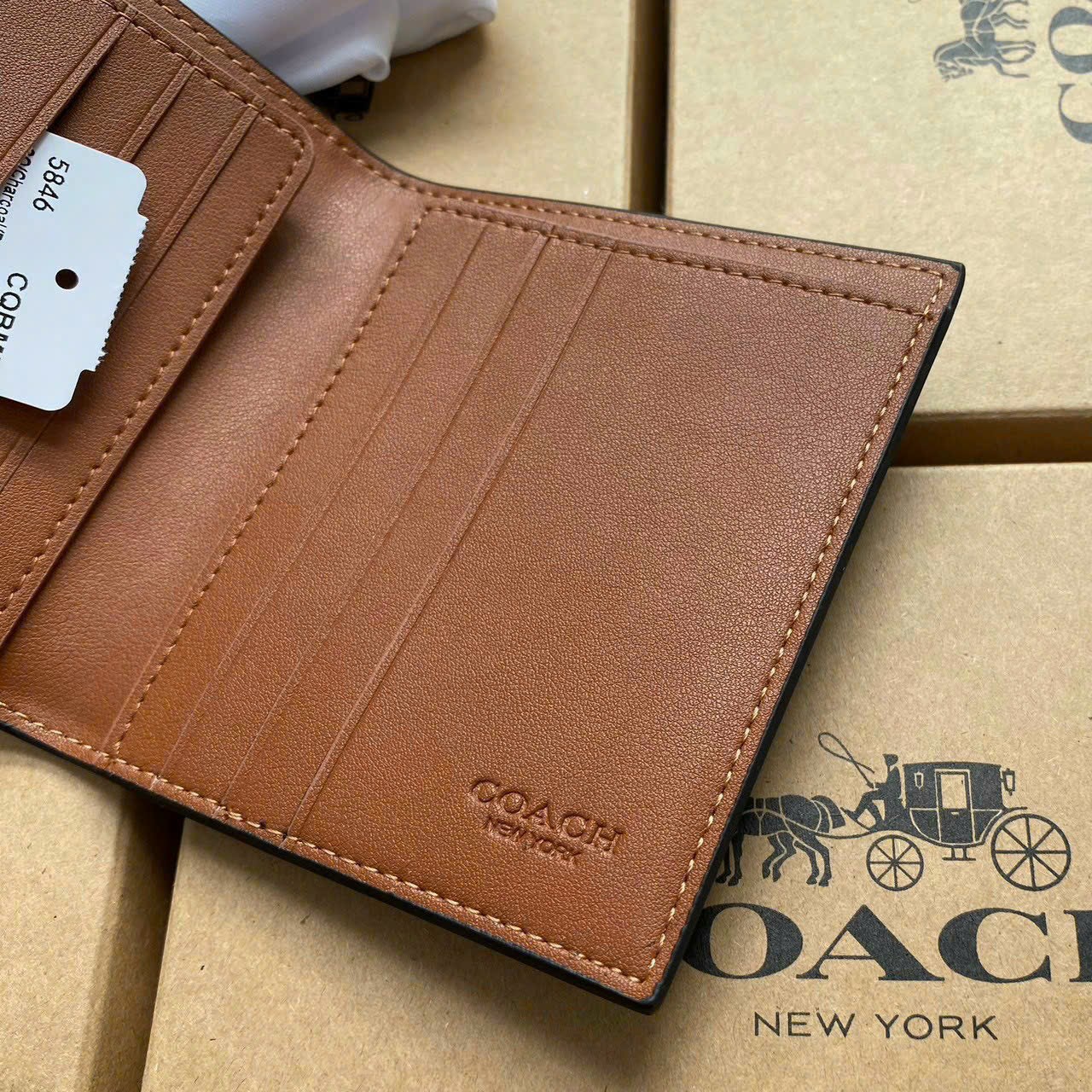 VÍ CARD NAM COACH SLIM BILL WALLET IN SIGNATURE CANVAS WITH COACH PATCH 5846 1