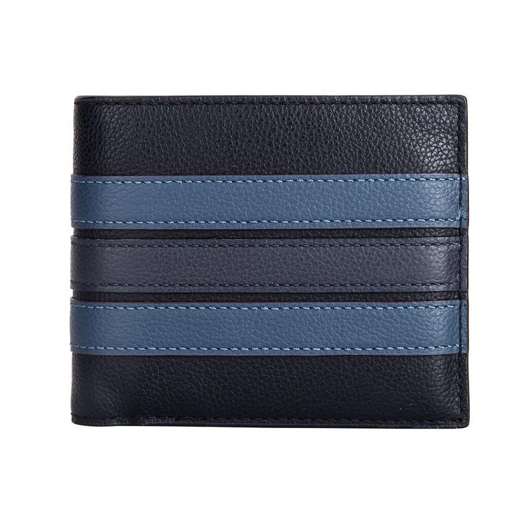 Ví Coach Men 3-In-1 Wallet With Varsity Stripe Black Denim Midnight Navy F24649 5