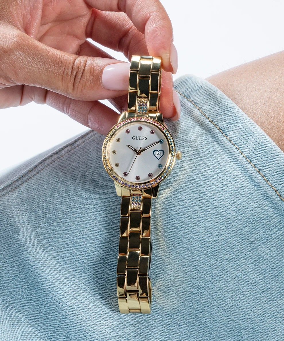 Đồng hồ đeo tay nữ Guess Ladies Gold Tone Date Watch GW0657L2 4